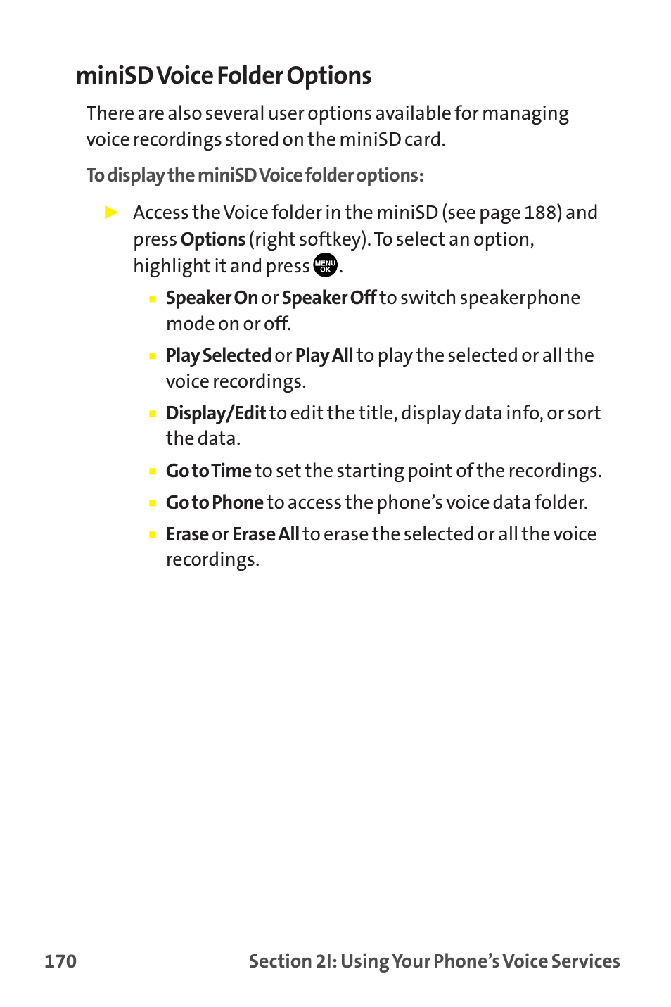 Minisd voice folder options | Sanyo MM-9000 User Manual | Page 180 / 367