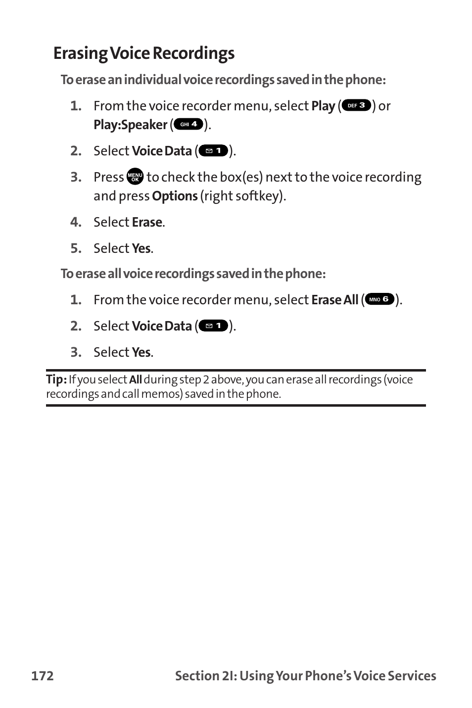 Erasing voice recordings | Sanyo MM-9000 User Manual | Page 182 / 367