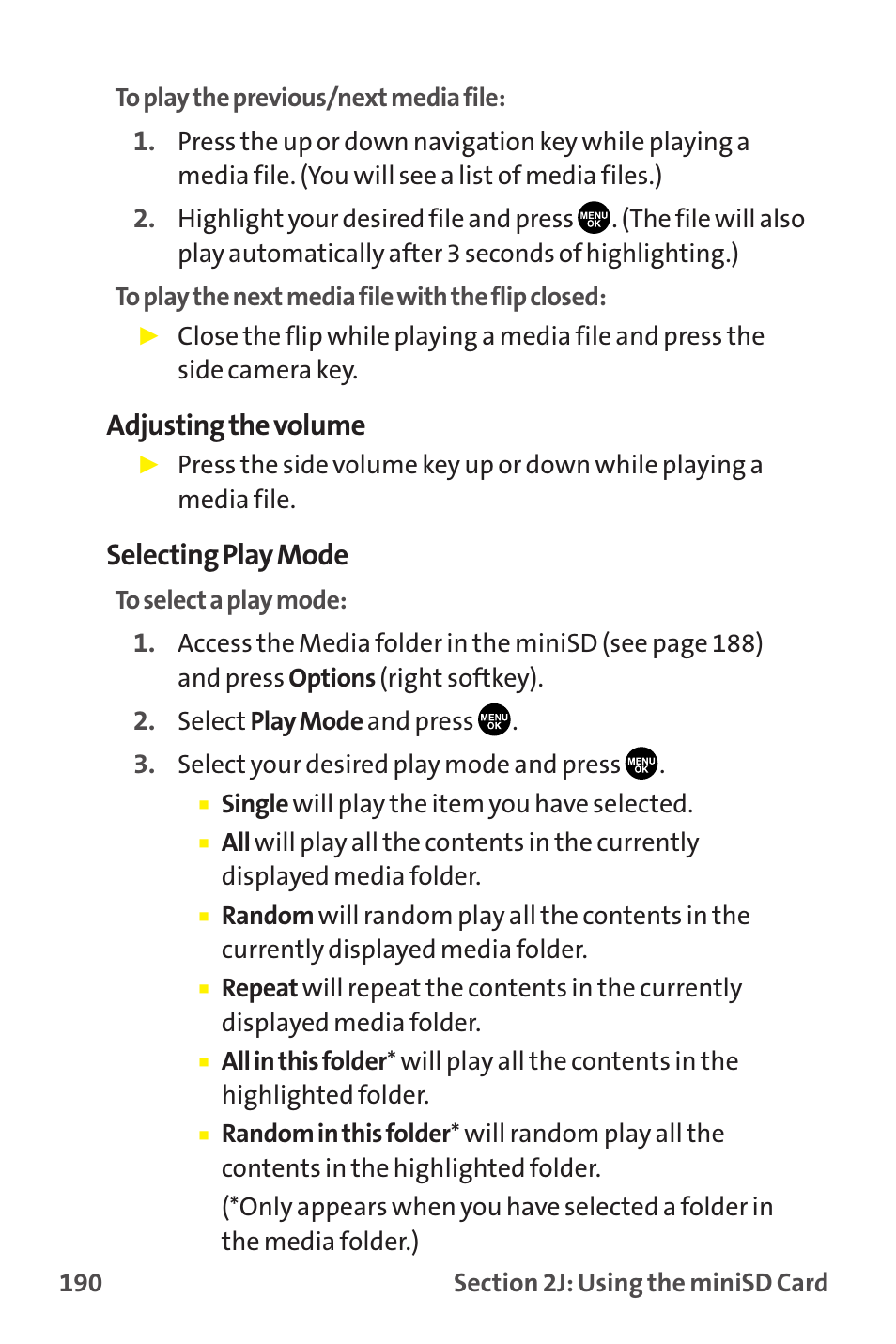 Adjusting the volume, Selecting play mode | Sanyo MM-9000 User Manual | Page 200 / 367