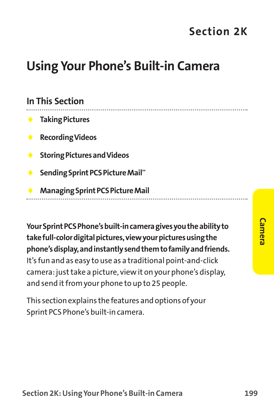 Using your phone’s built-in camera, 2k. using your phone’s built-in camera | Sanyo MM-9000 User Manual | Page 209 / 367