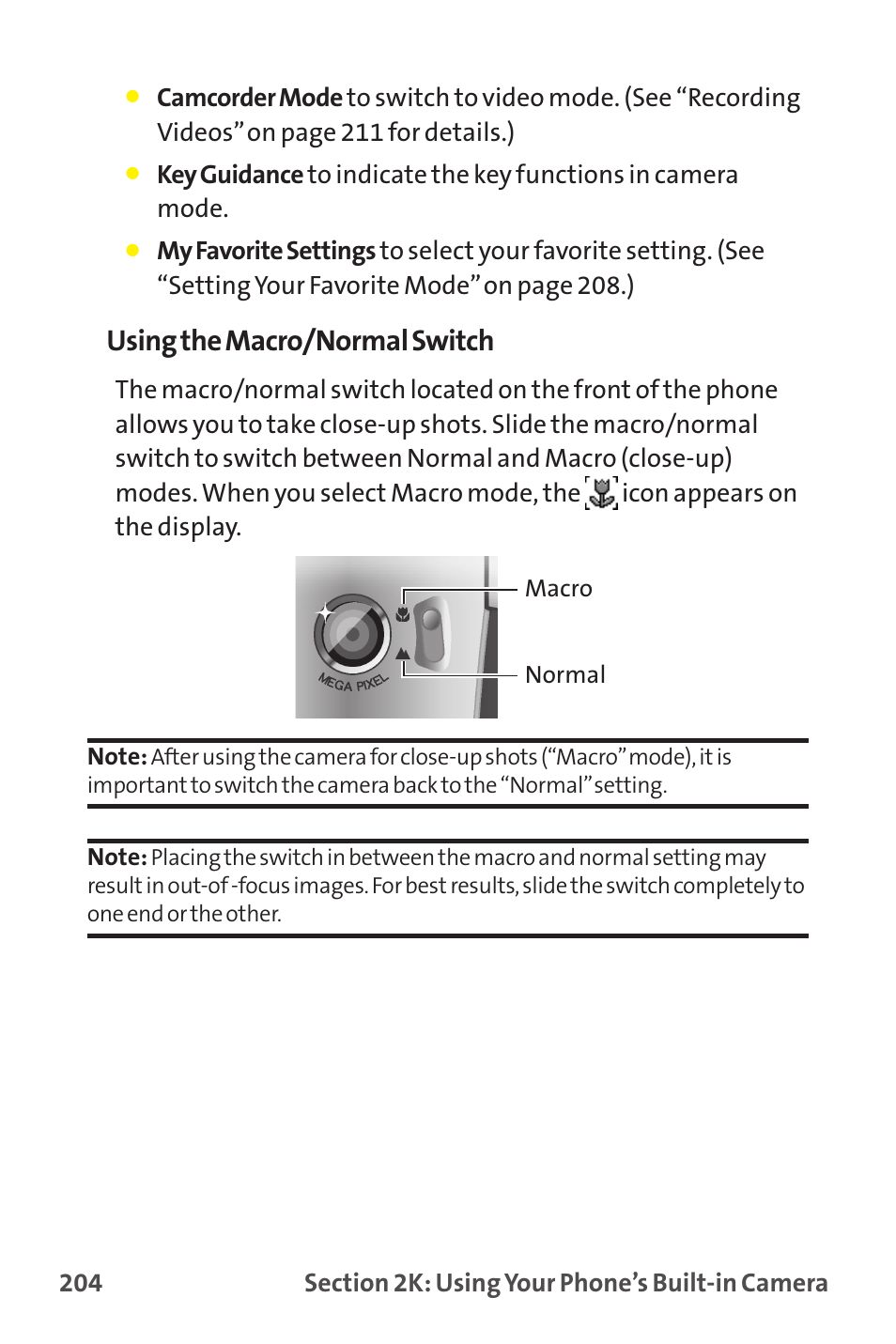 Using the macro/normal switch | Sanyo MM-9000 User Manual | Page 214 / 367