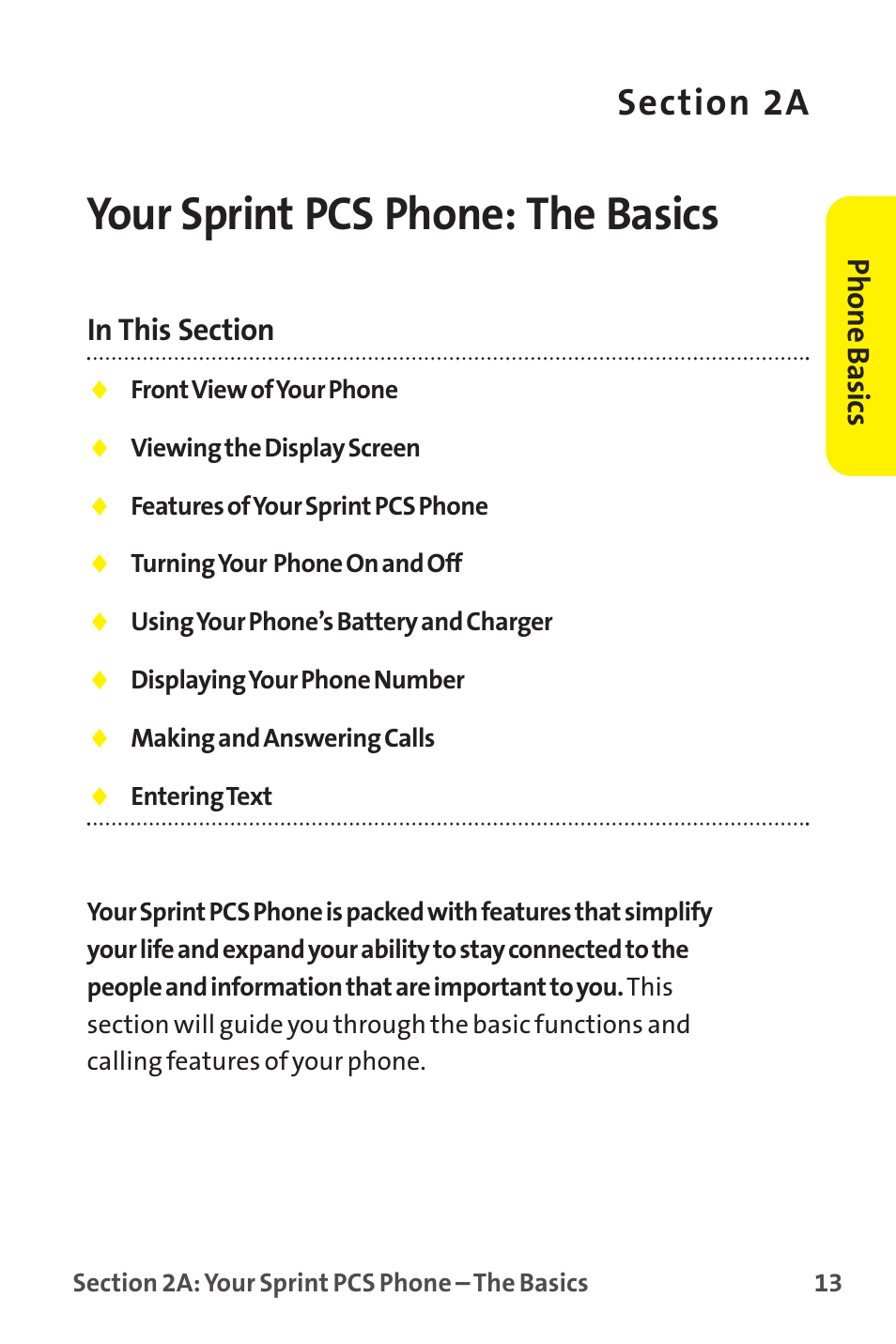 Your sprint pcs phone:the basics, 2a. your sprint pcs phone: the basics, Your sprint pcs phone: the basics | Sanyo MM-9000 User Manual | Page 23 / 367