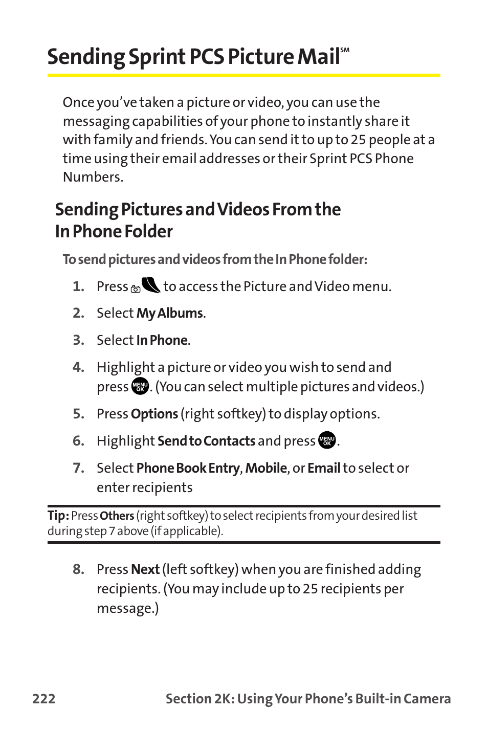 Sending sprint pcs picture mail | Sanyo MM-9000 User Manual | Page 232 / 367