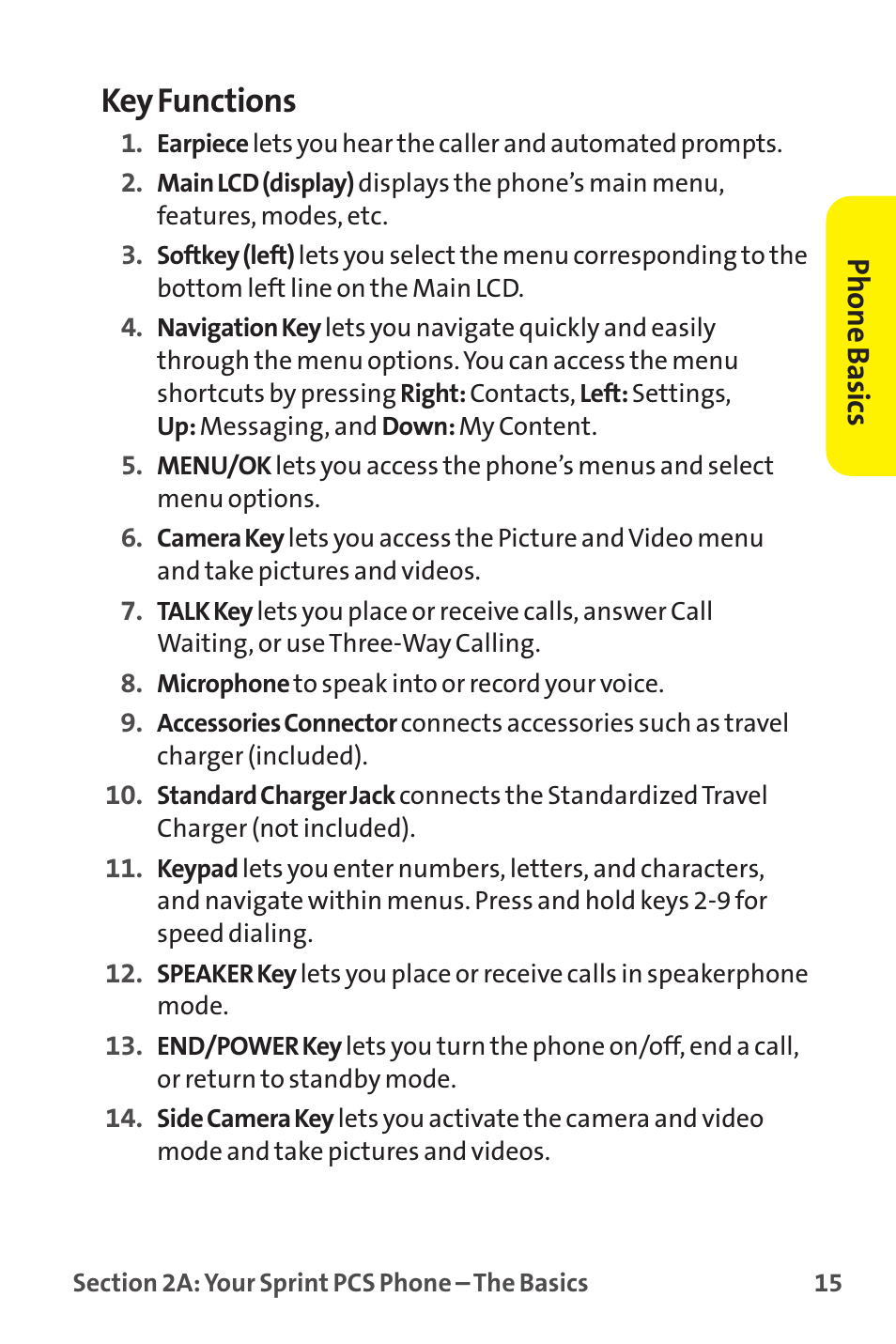 Key functions, Phone basics | Sanyo MM-9000 User Manual | Page 25 / 367