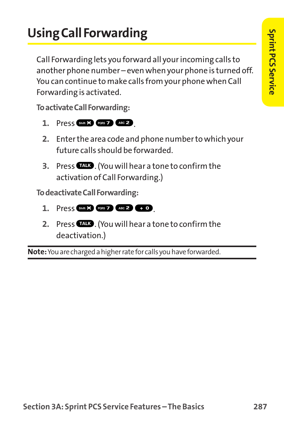 Using call forwarding, Sprin t pcs ser vice | Sanyo MM-9000 User Manual | Page 297 / 367