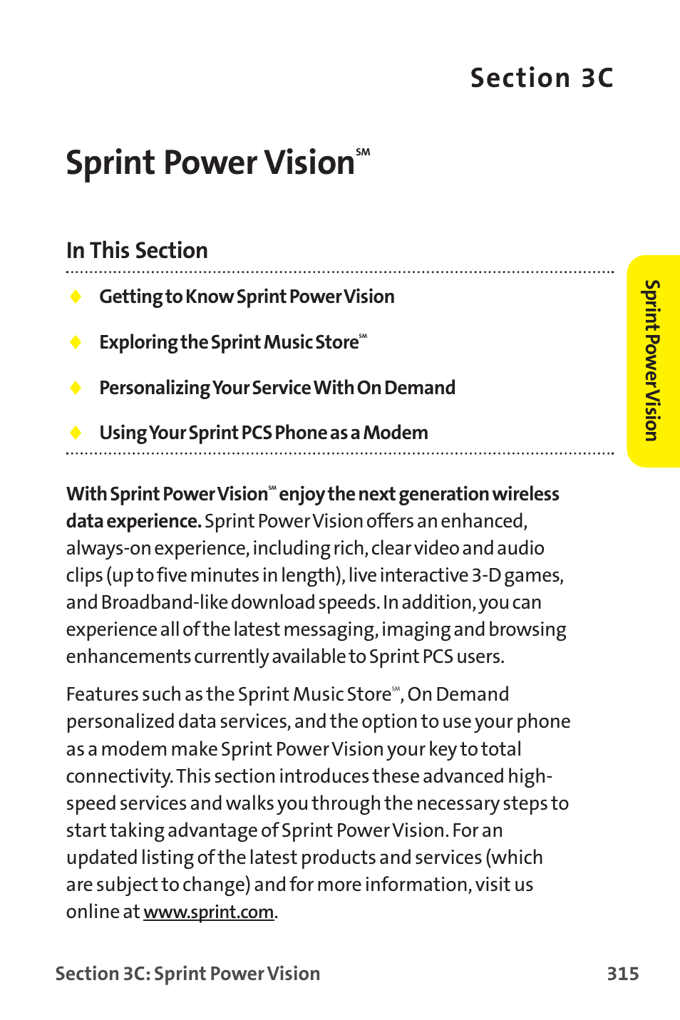 Sprint power vision, 3c. sprint power vision | Sanyo MM-9000 User Manual | Page 325 / 367