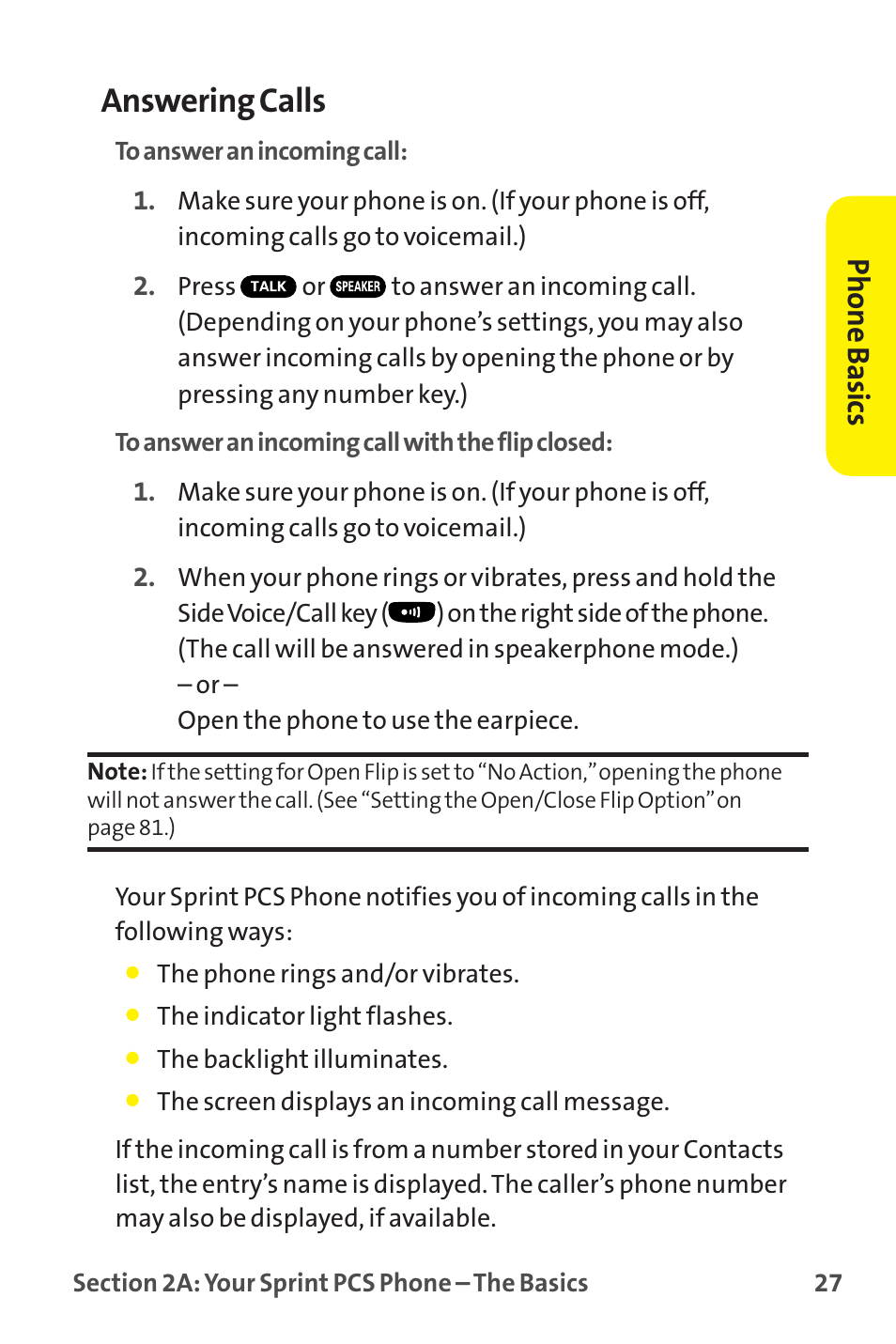 Answering calls, Phone basics | Sanyo MM-9000 User Manual | Page 37 / 367