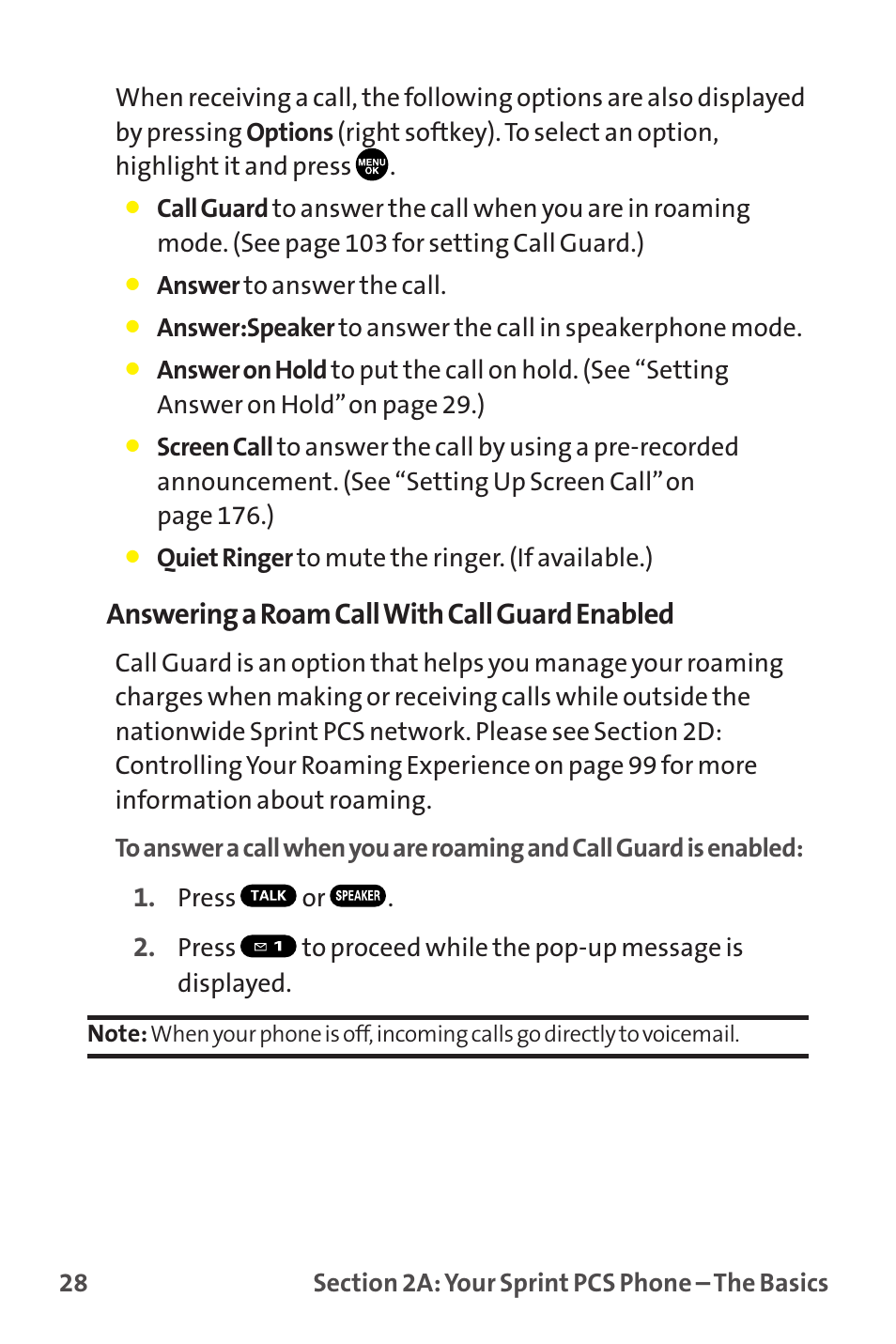 Answering a roam call with call guard enabled | Sanyo MM-9000 User Manual | Page 38 / 367