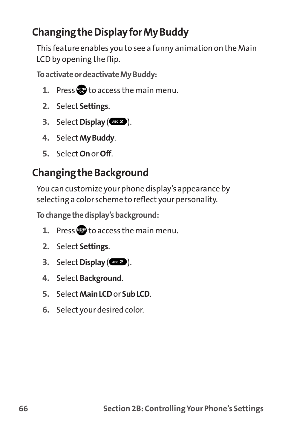 Changing the display for my buddy, Changing the background | Sanyo MM-9000 User Manual | Page 76 / 367