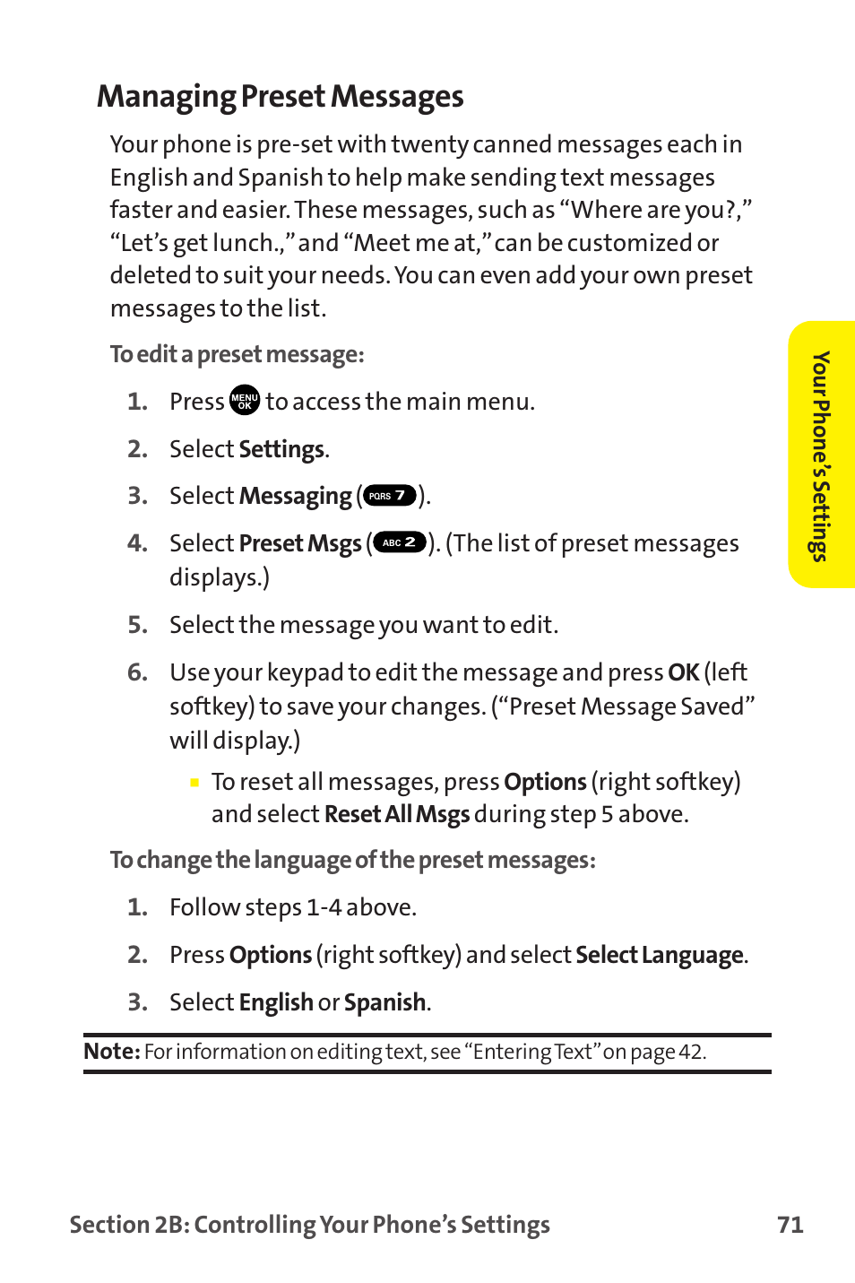 Managing preset messages | Sanyo MM-9000 User Manual | Page 81 / 367