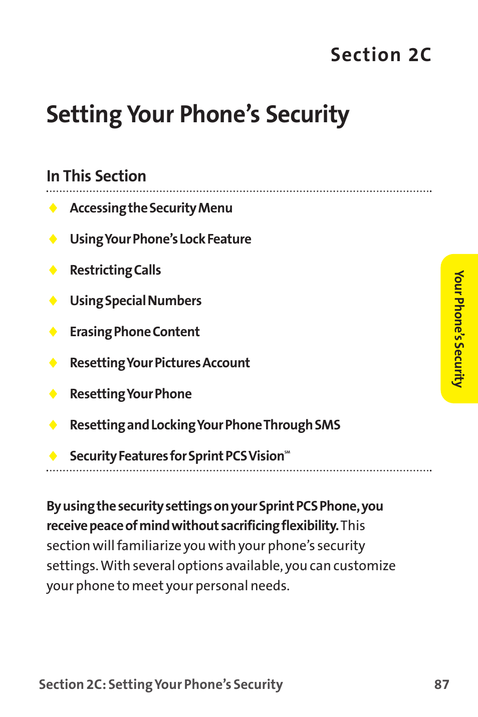 Setting your phone’s security, 2c. setting your phone’s security | Sanyo MM-9000 User Manual | Page 97 / 367