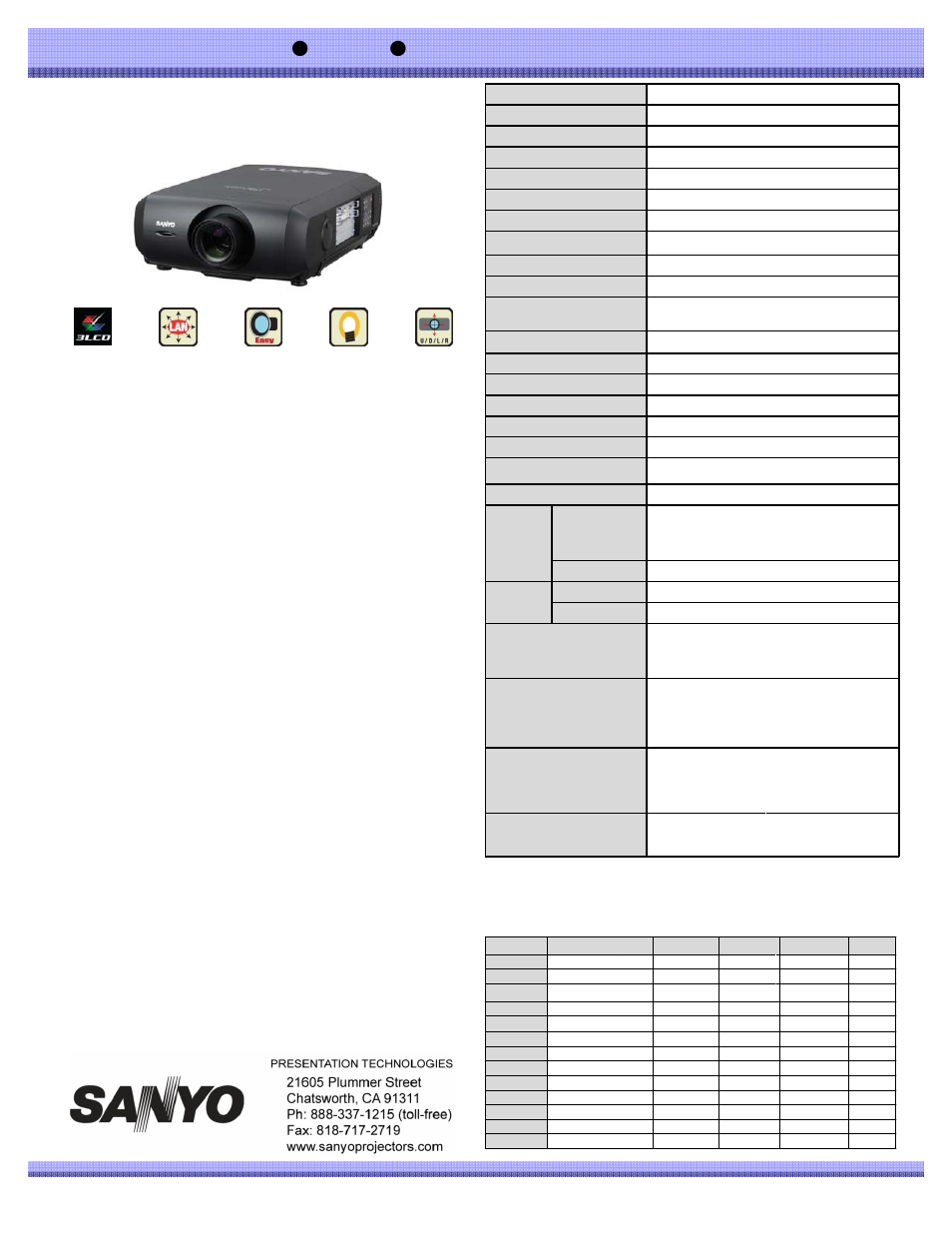 Sanyo DIGITAL MULTIMEDIA PROJECTOR PLC-XF47A User Manual | 1 page