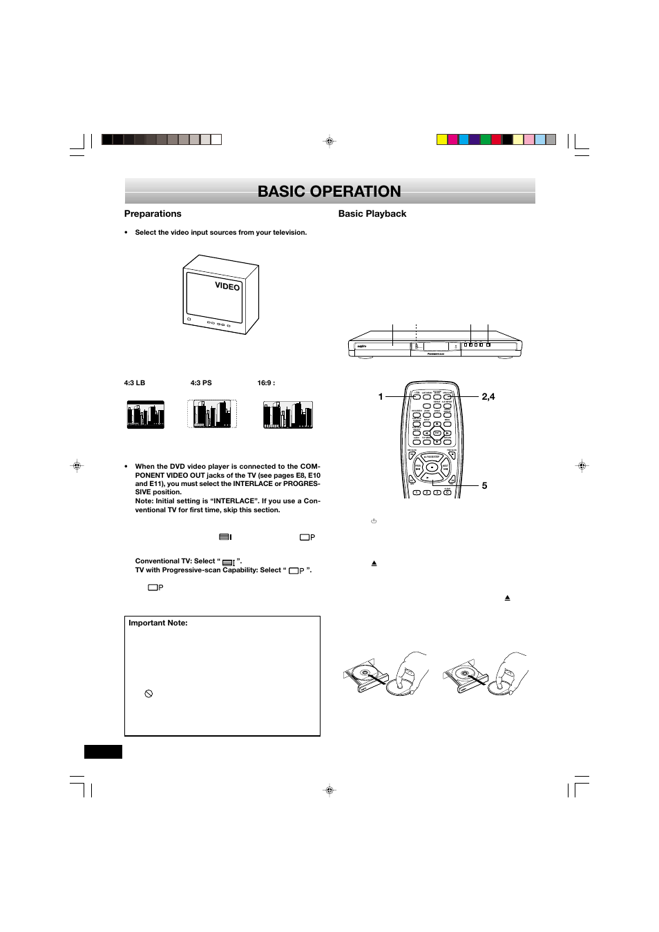 Basic operation, Preparations, Basic playback | Sanyo DVD-SL33 User Manual | Page 16 / 38