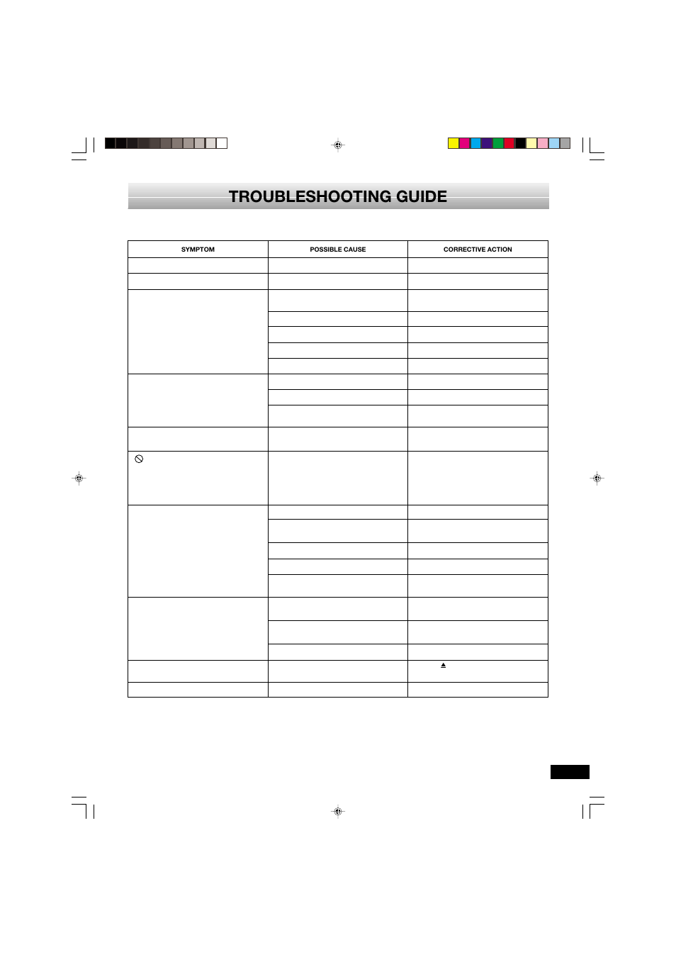 Troubleshooting guide | Sanyo DVD-SL33 User Manual | Page 35 / 38