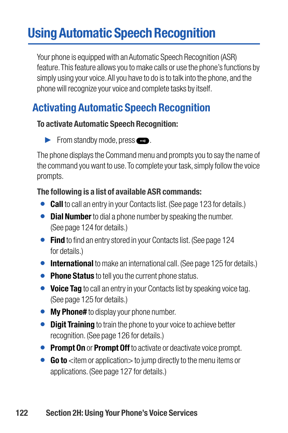 Using automatic speech recog, Using automatic speech recognition, Activating automatic speech recognition | Sanyo M1 User Manual | Page 138 / 284