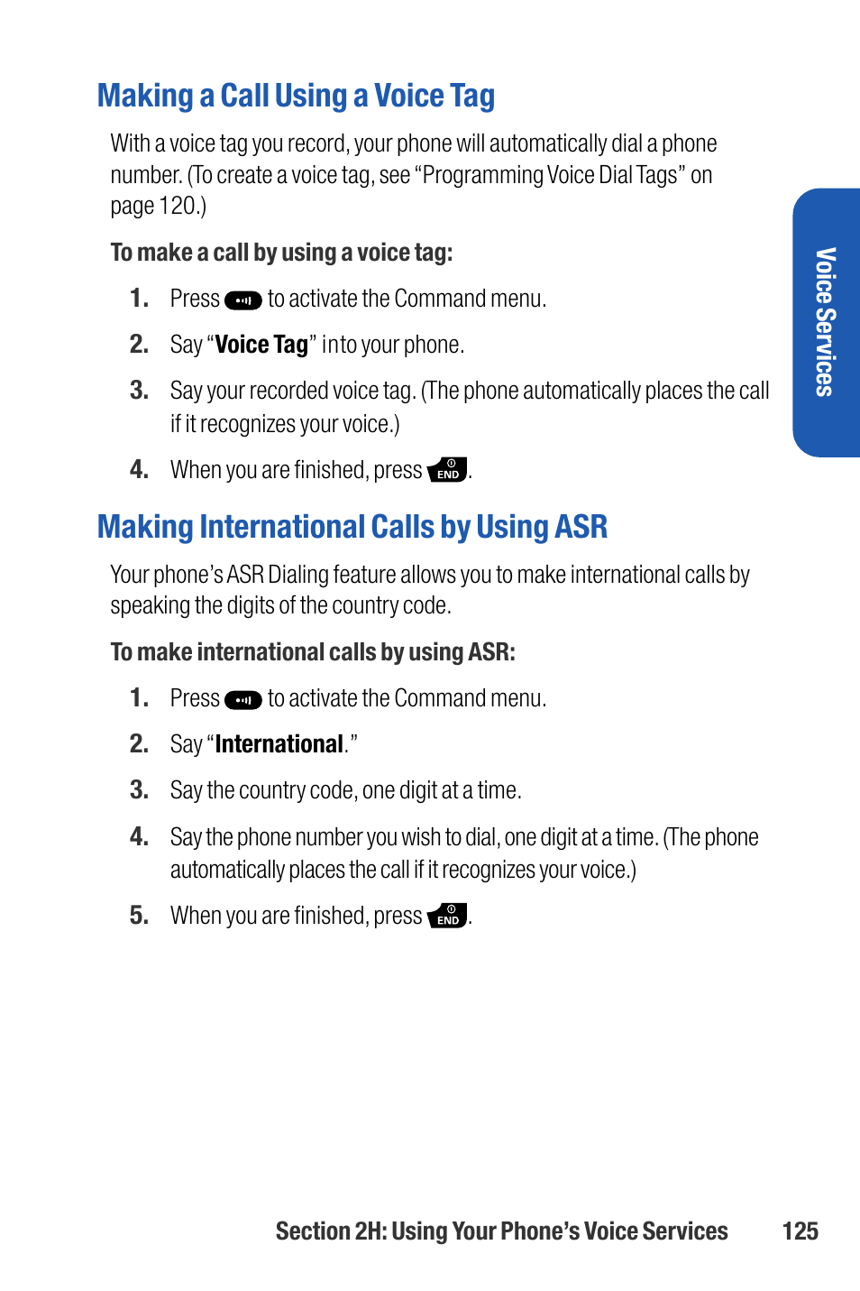 Making a call using a voice tag, Making international calls by using asr | Sanyo M1 User Manual | Page 141 / 284