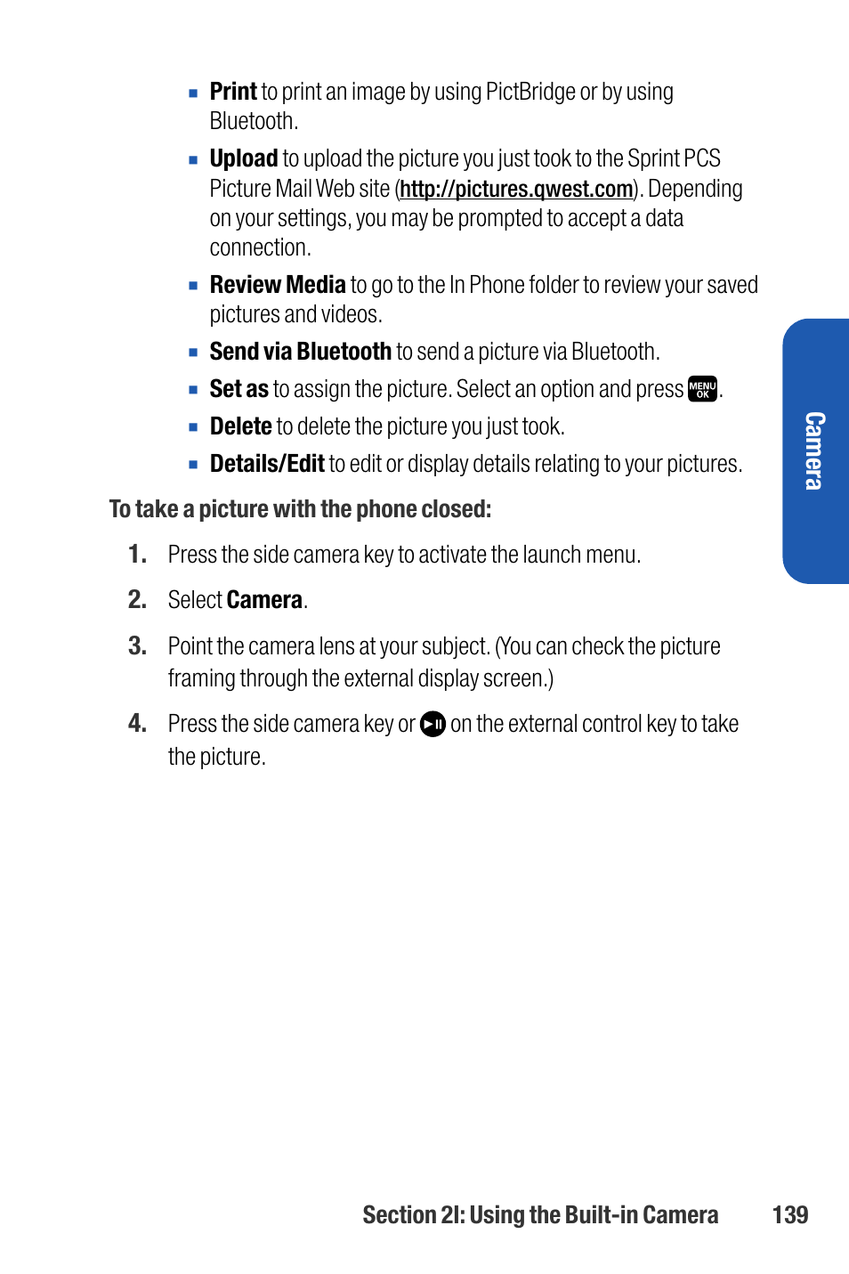 Camera | Sanyo M1 User Manual | Page 155 / 284