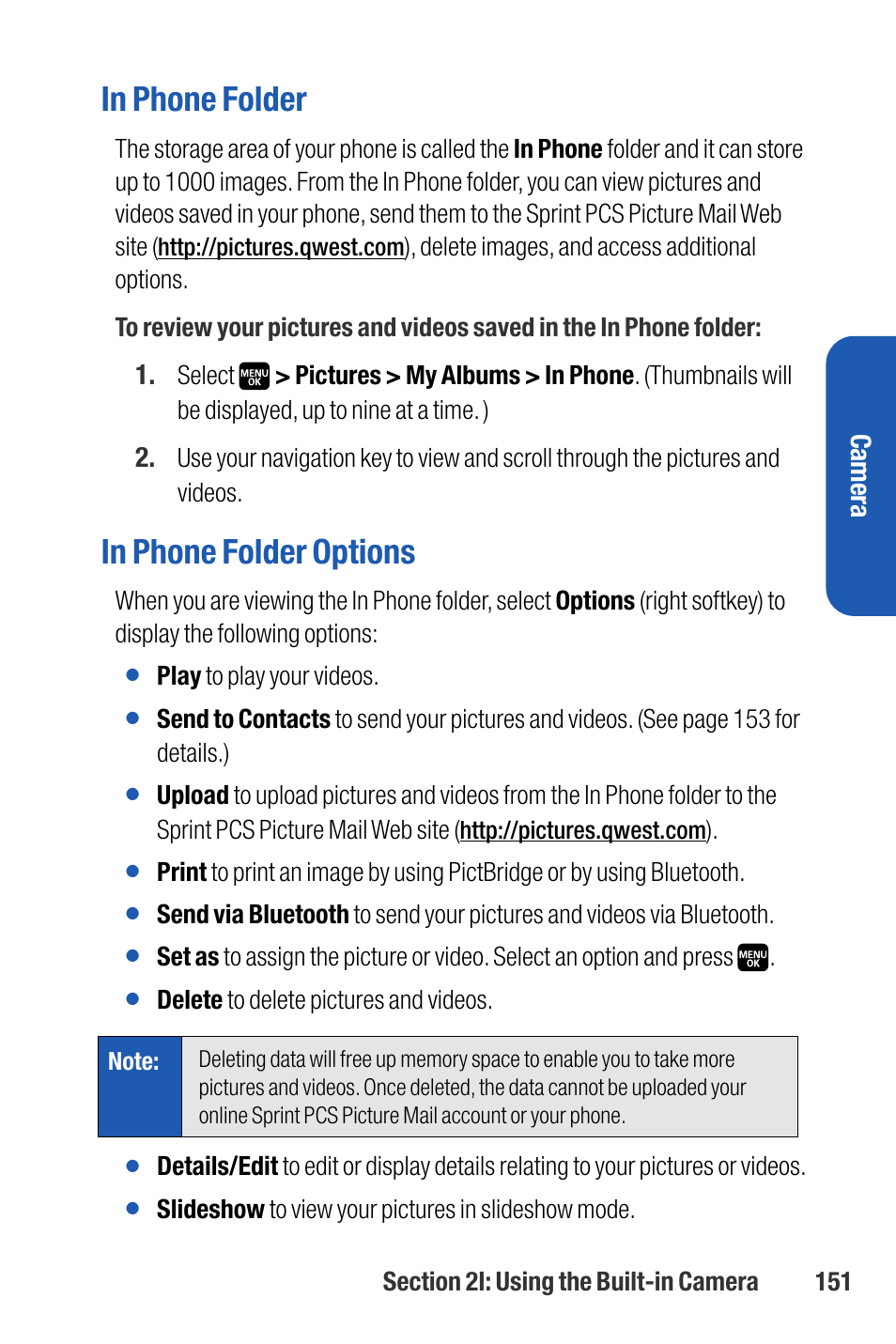 Camera | Sanyo M1 User Manual | Page 167 / 284