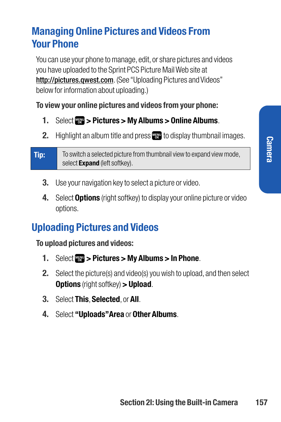 Uploading pictures and videos | Sanyo M1 User Manual | Page 173 / 284