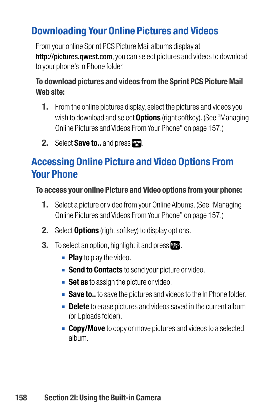 Downloading your online pictures and videos | Sanyo M1 User Manual | Page 174 / 284