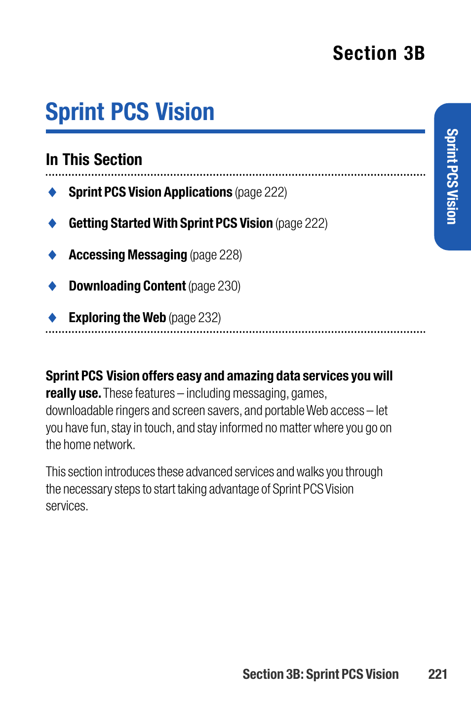 Sprint pcs vision | Sanyo M1 User Manual | Page 237 / 284