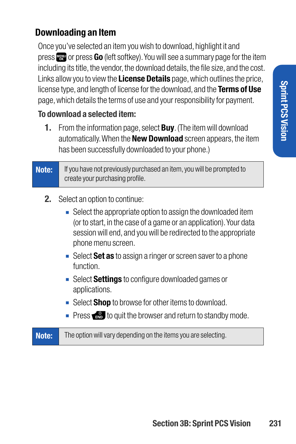 Downloading an item | Sanyo M1 User Manual | Page 247 / 284