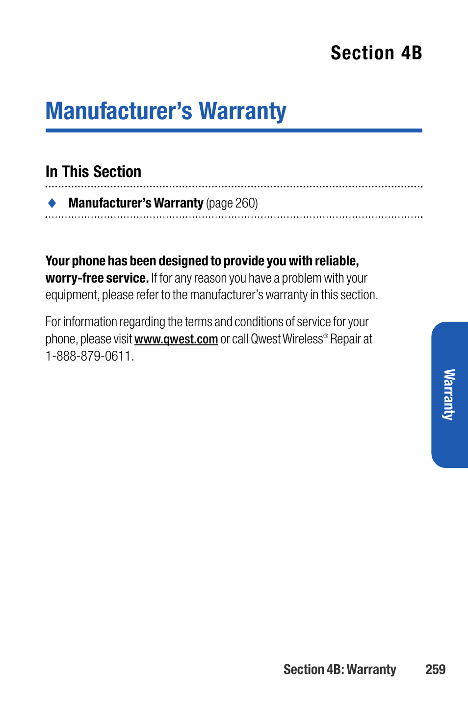 Manufacturer’s warranty | Sanyo M1 User Manual | Page 275 / 284