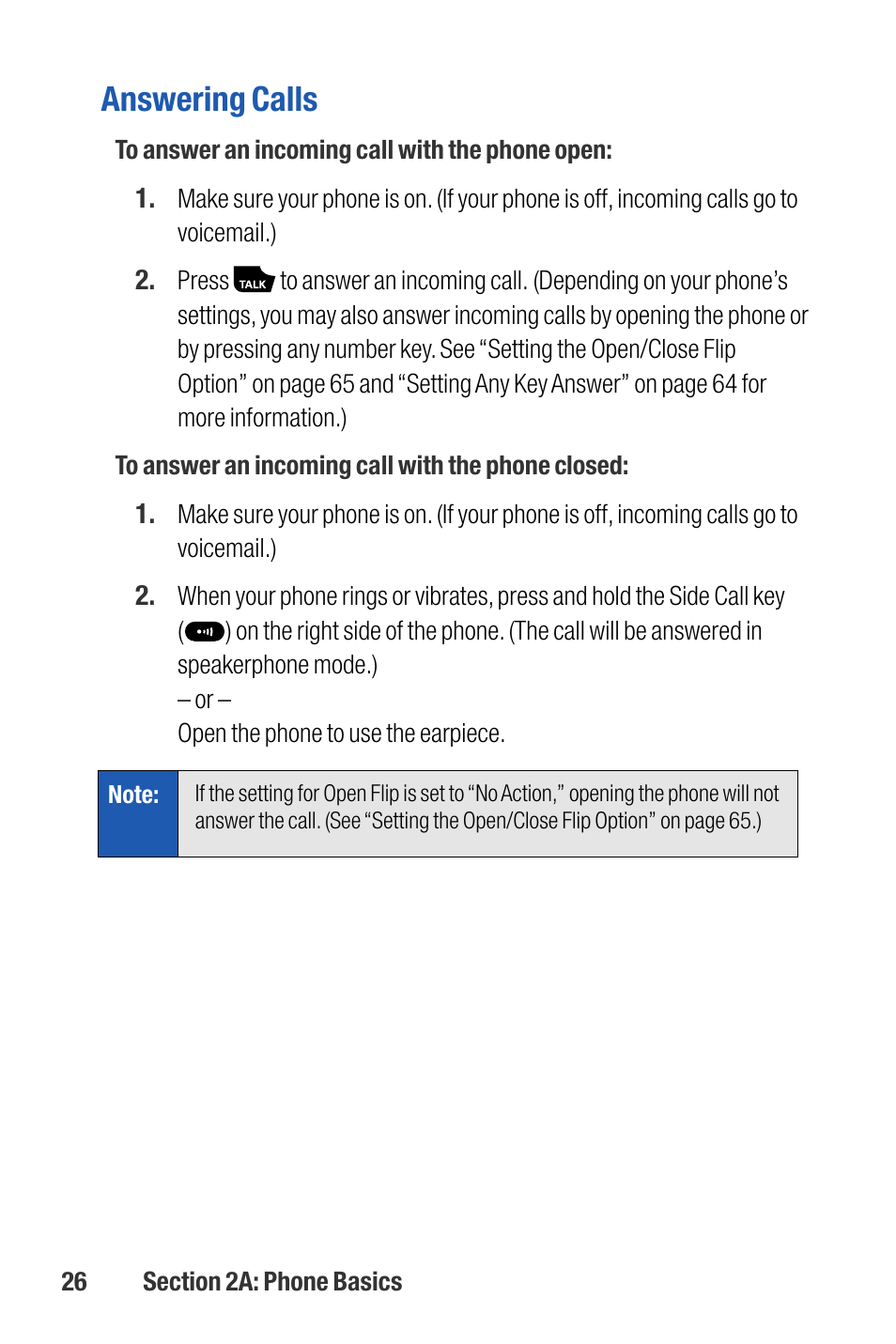 Answering calls | Sanyo M1 User Manual | Page 42 / 284