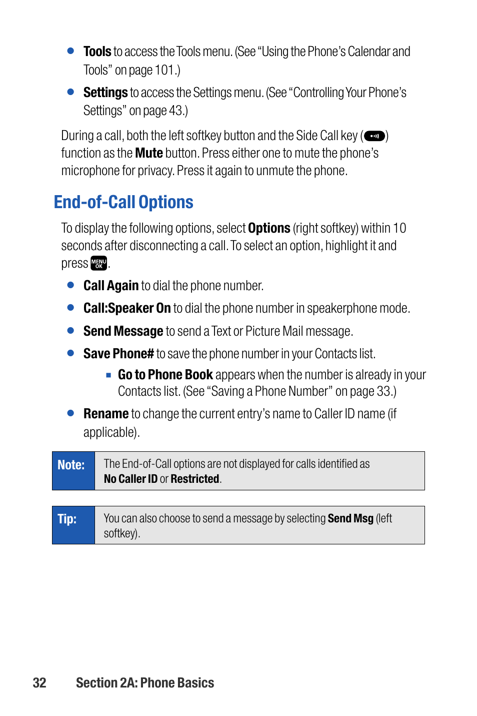 End-of-call options | Sanyo M1 User Manual | Page 48 / 284