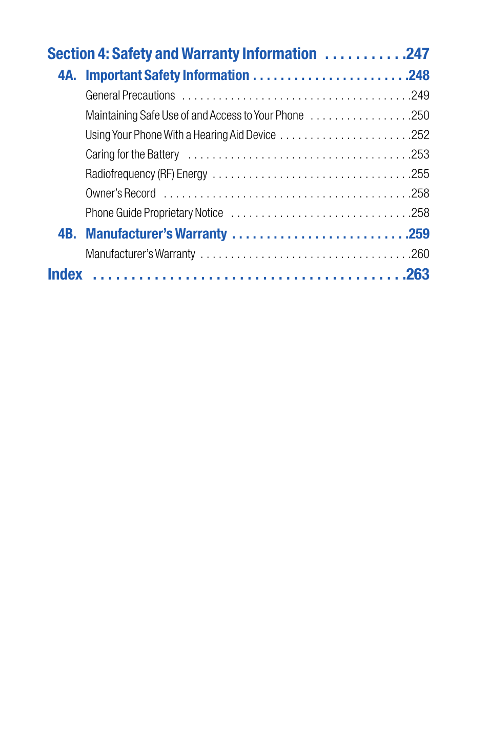 Index | Sanyo M1 User Manual | Page 6 / 284