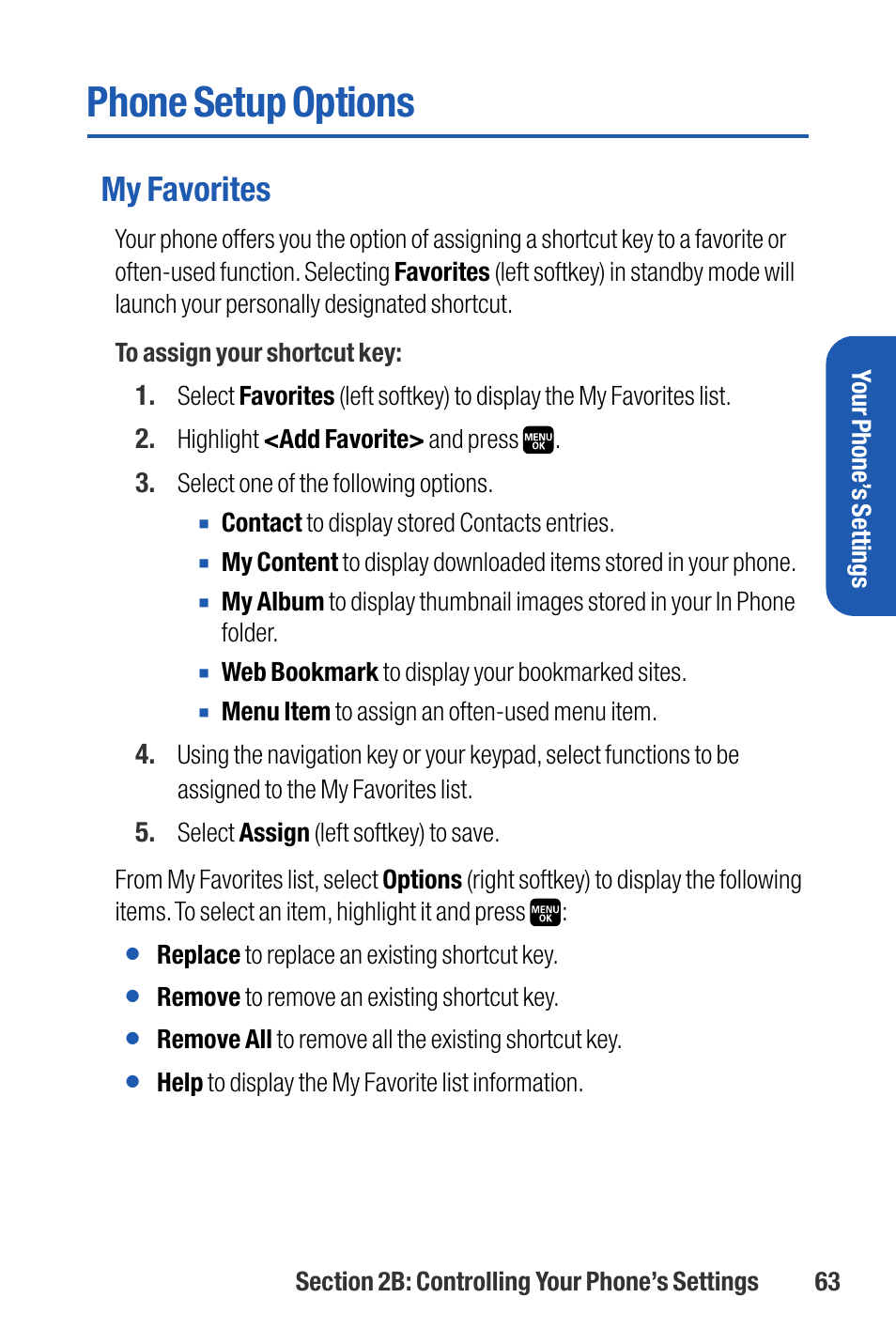 Phone setup options, My favorites | Sanyo M1 User Manual | Page 79 / 284