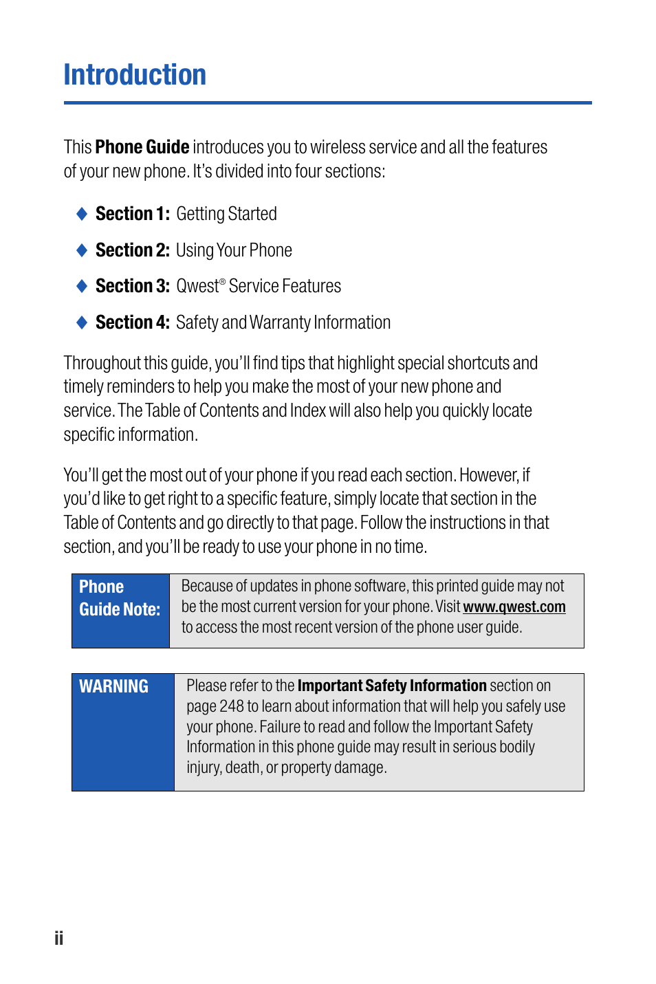 Introduction | Sanyo M1 User Manual | Page 8 / 284