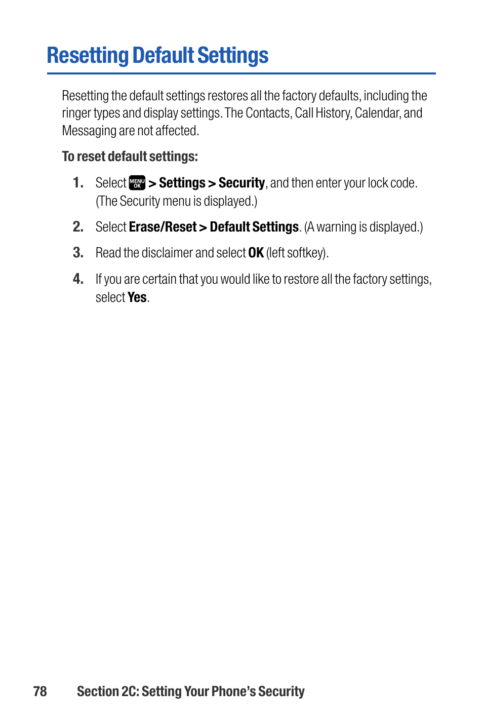 Resetting default settings | Sanyo M1 User Manual | Page 94 / 284