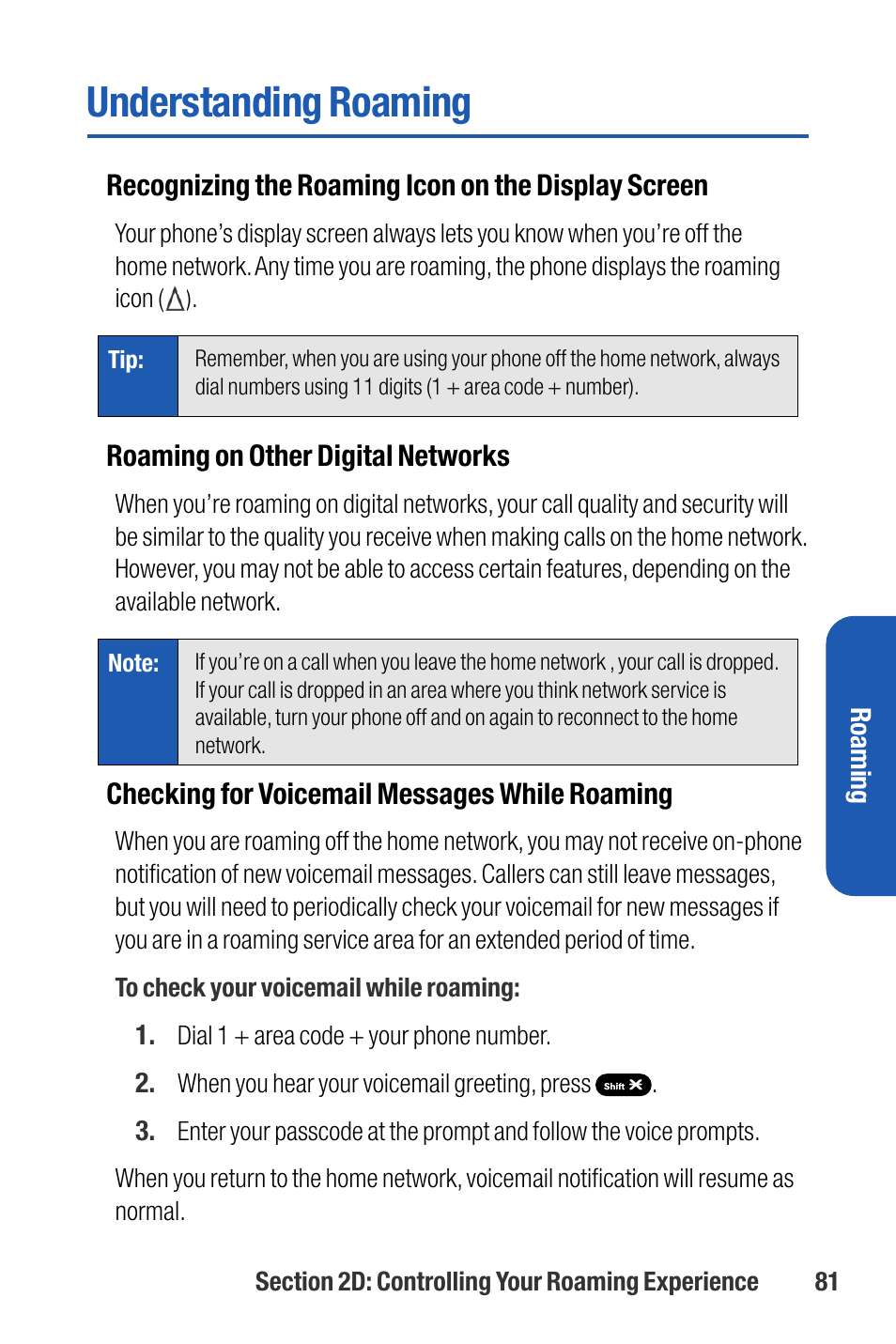 Understanding roaming | Sanyo M1 User Manual | Page 97 / 284