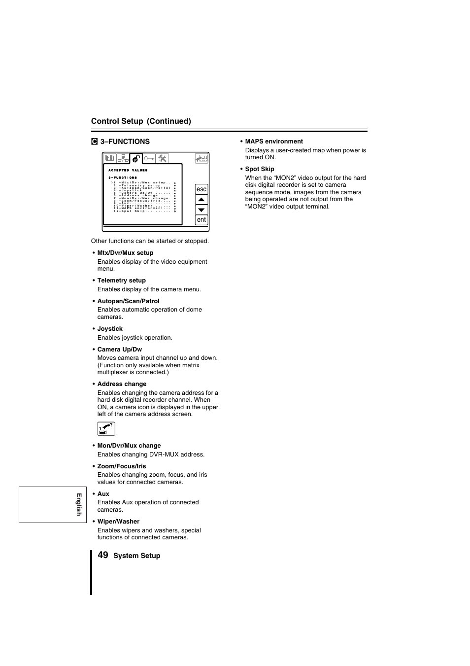 Control setup, Continued) | Sanyo VSP-9000 User Manual | Page 50 / 96