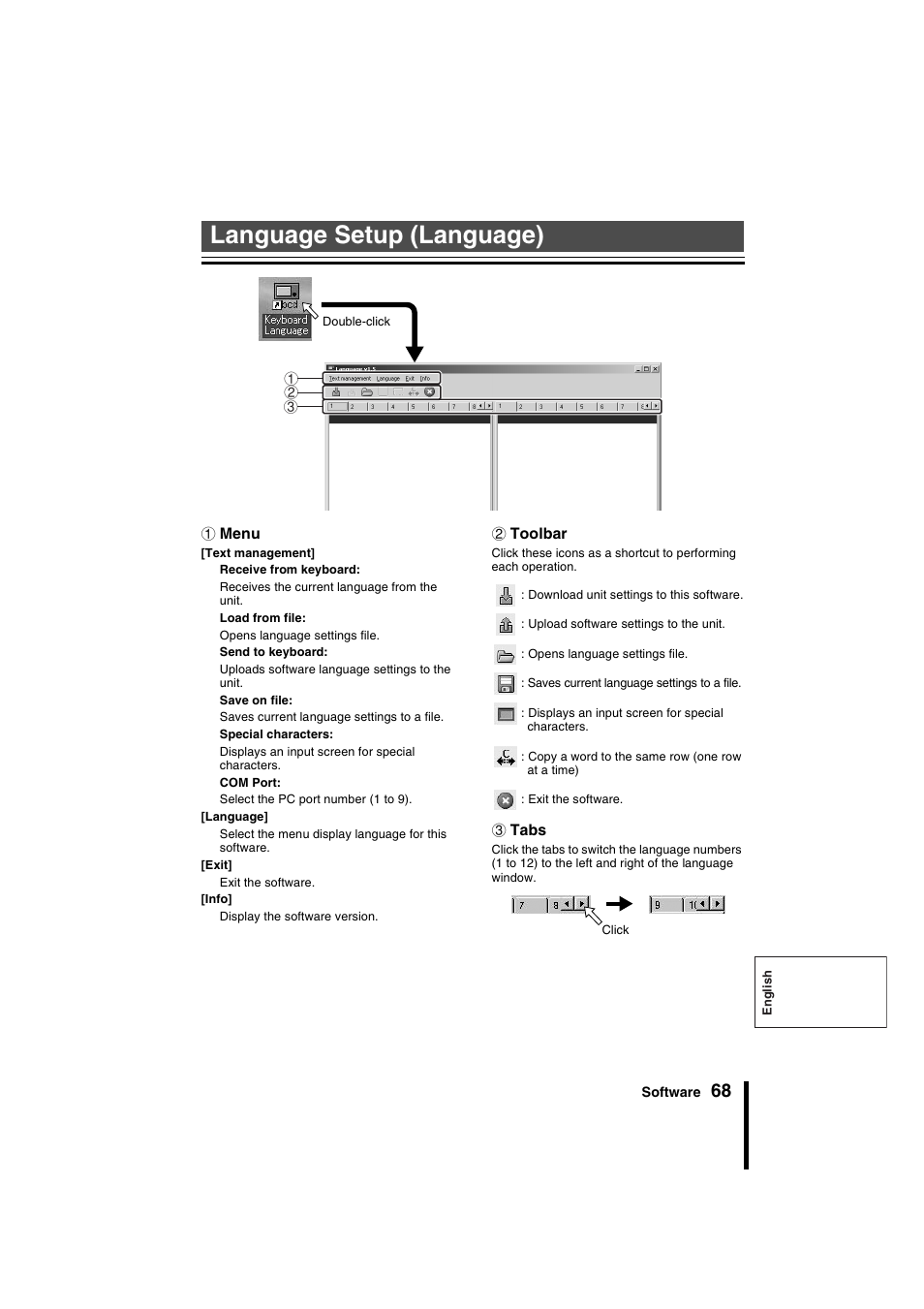 Language setup (language) | Sanyo VSP-9000 User Manual | Page 69 / 96