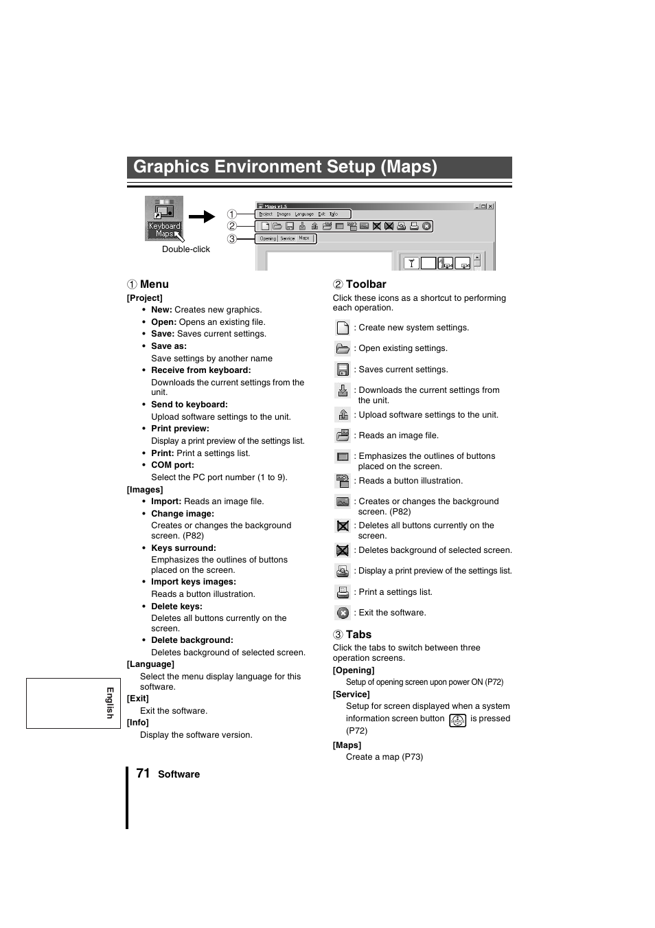 Graphics environment setup (maps) | Sanyo VSP-9000 User Manual | Page 72 / 96