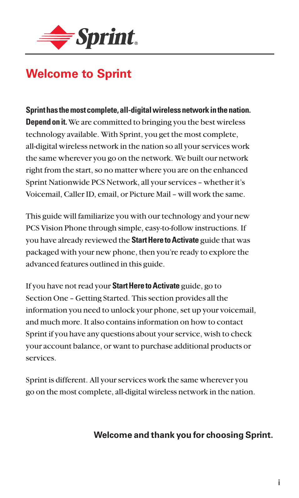 Welcome to sprint | Sanyo RL7300 User Manual | Page 10 / 252