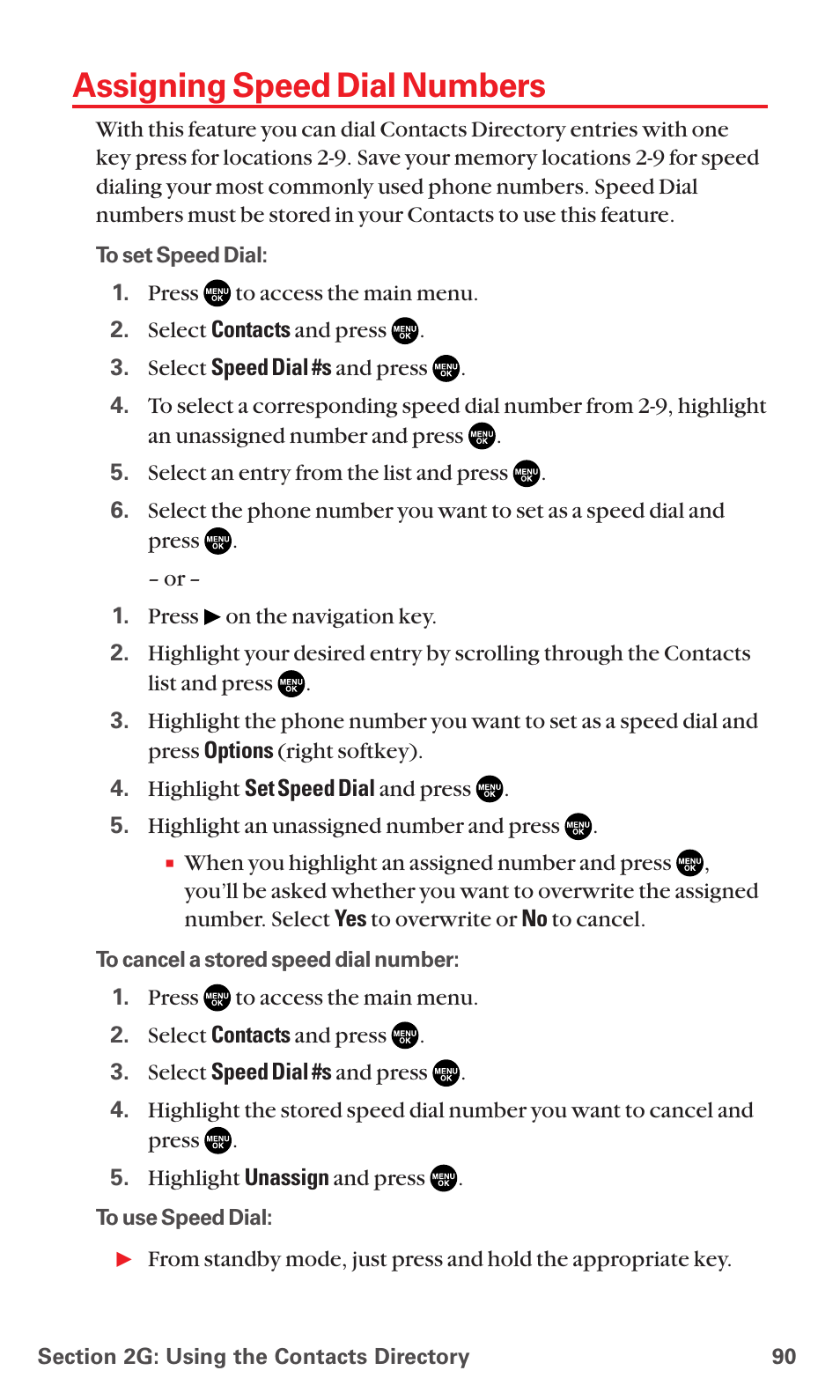 Assigning speed dial numbers | Sanyo RL7300 User Manual | Page 101 / 252