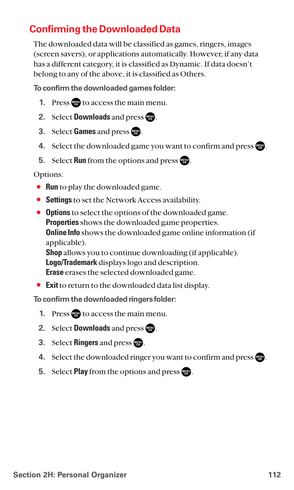 Confirming the downloaded data | Sanyo RL7300 User Manual | Page 123 / 252