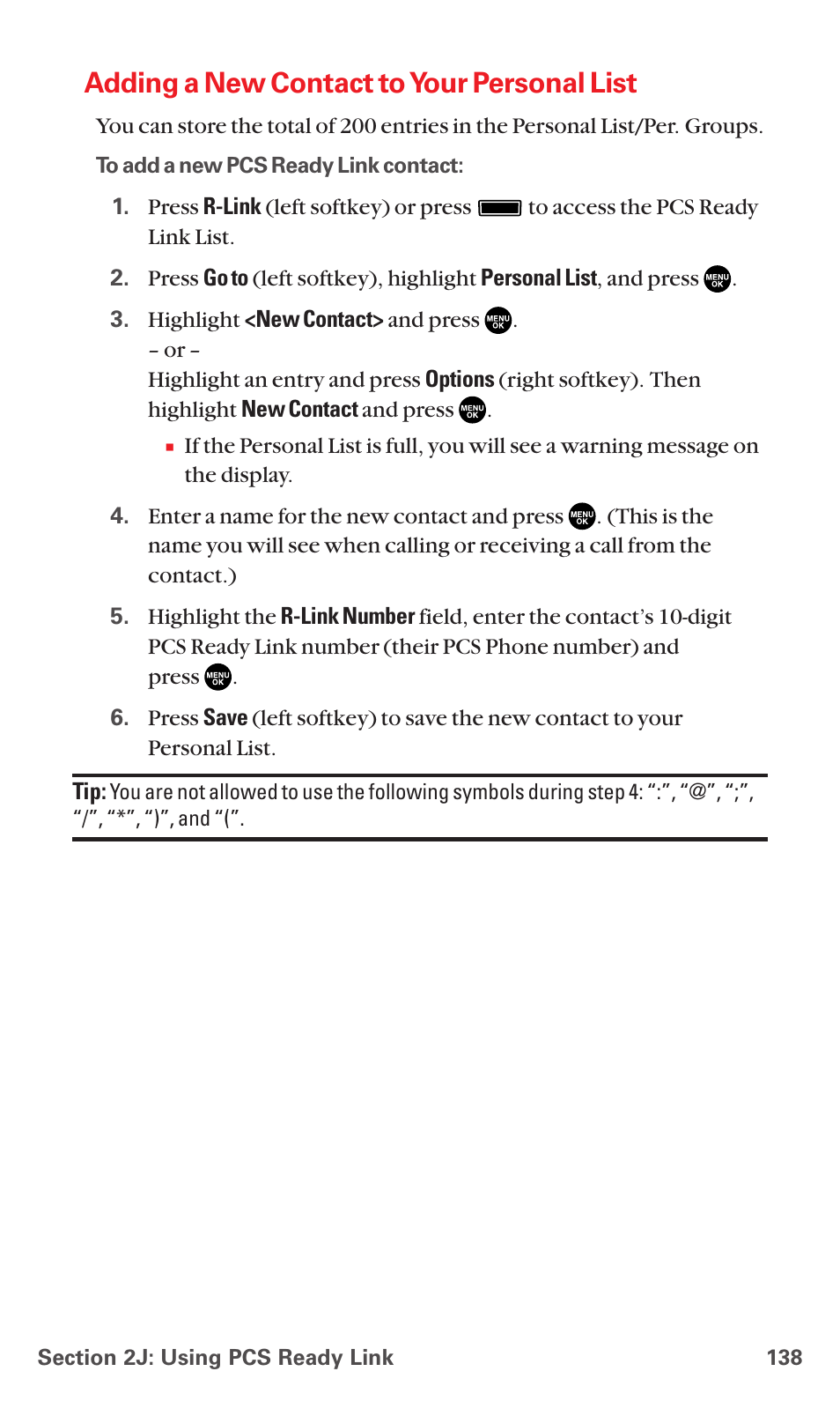 Adding a new contact to your personal list | Sanyo RL7300 User Manual | Page 149 / 252