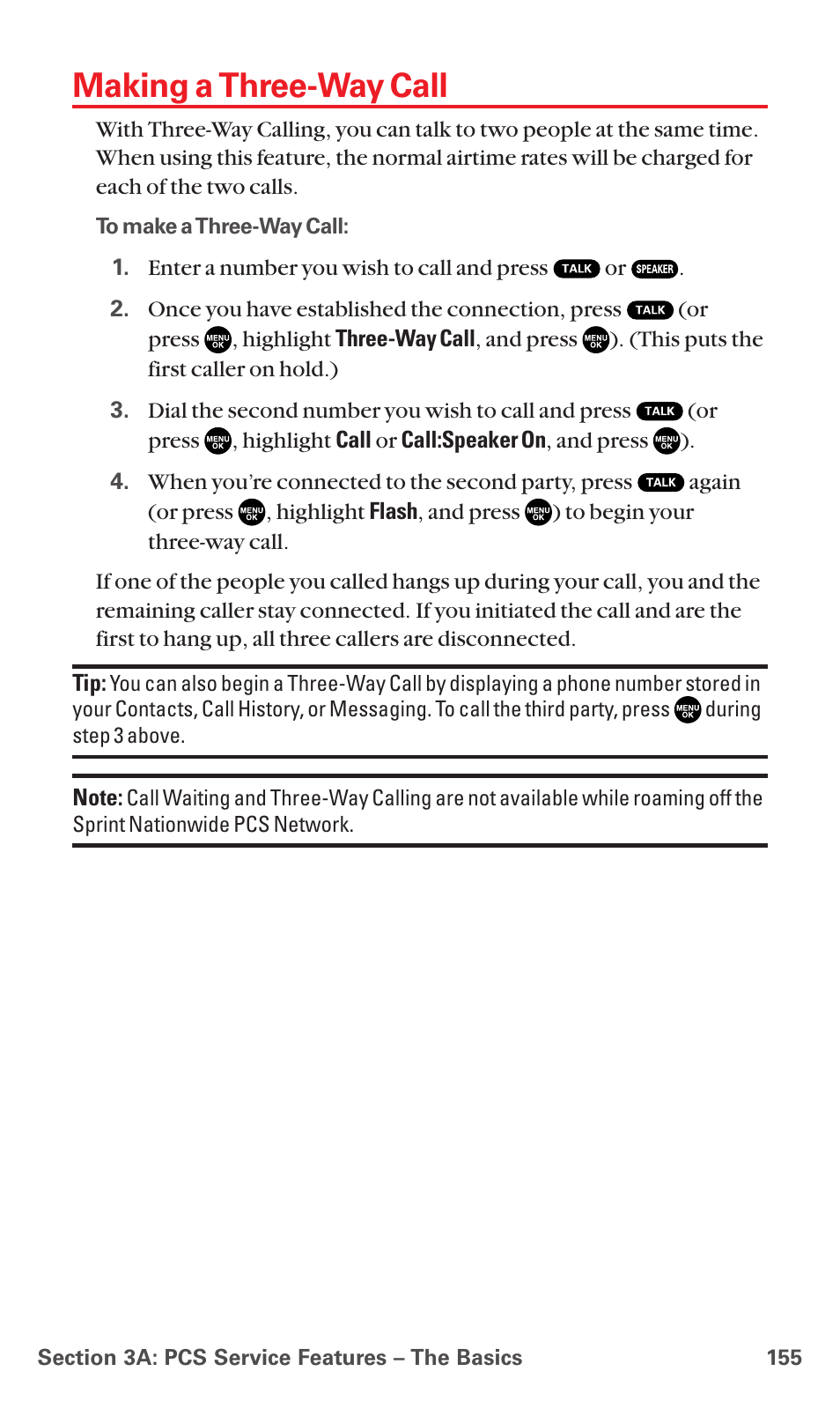 Making a three-way call | Sanyo RL7300 User Manual | Page 166 / 252