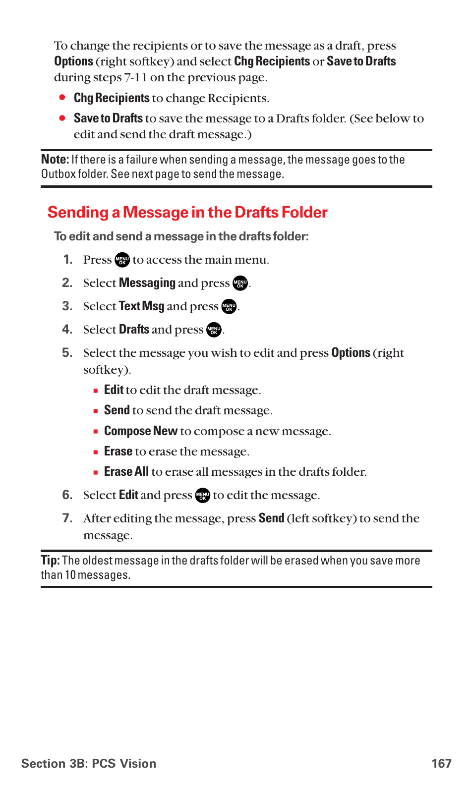 Sending a message in the drafts folder | Sanyo RL7300 User Manual | Page 178 / 252