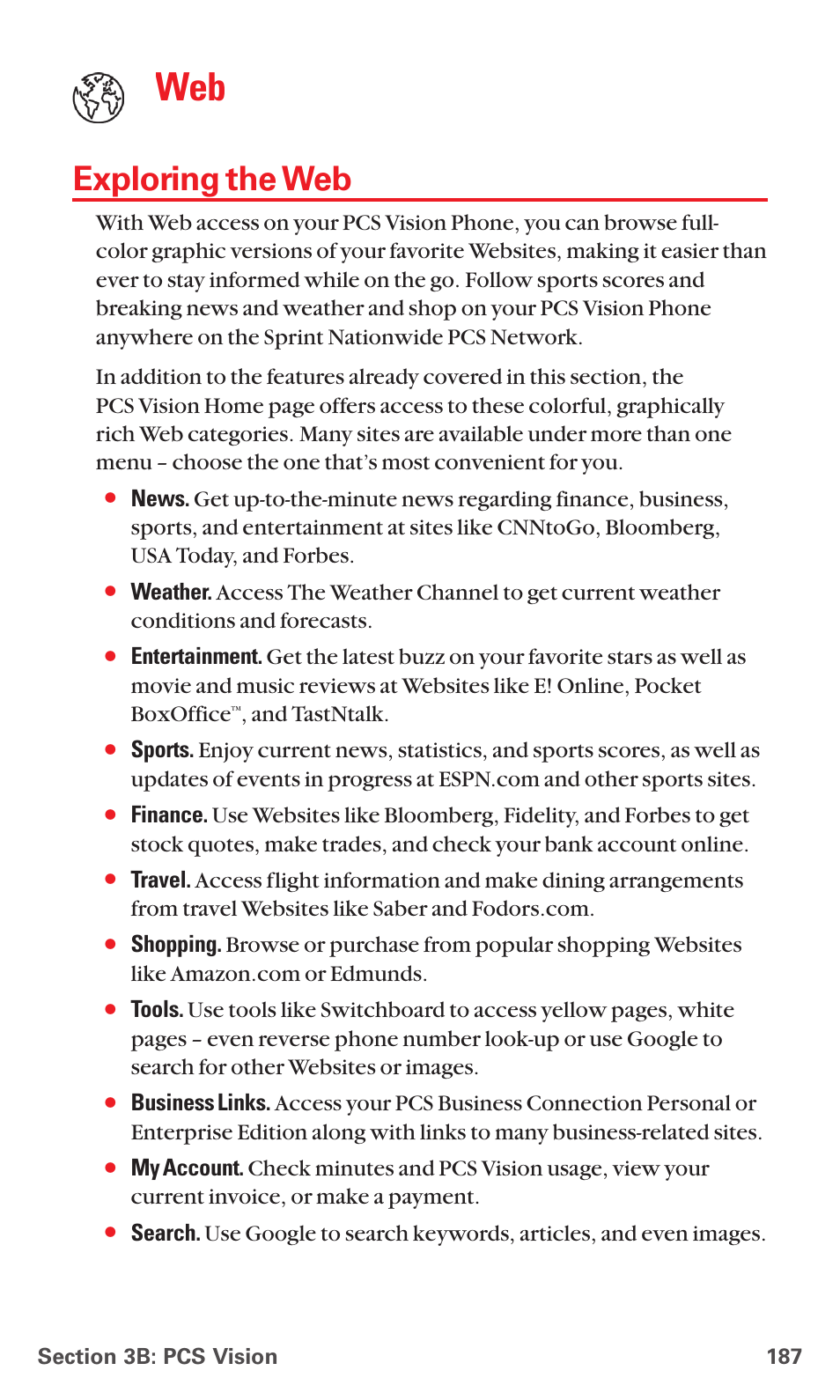 Exploring the web, And tastntalk | Sanyo RL7300 User Manual | Page 198 / 252