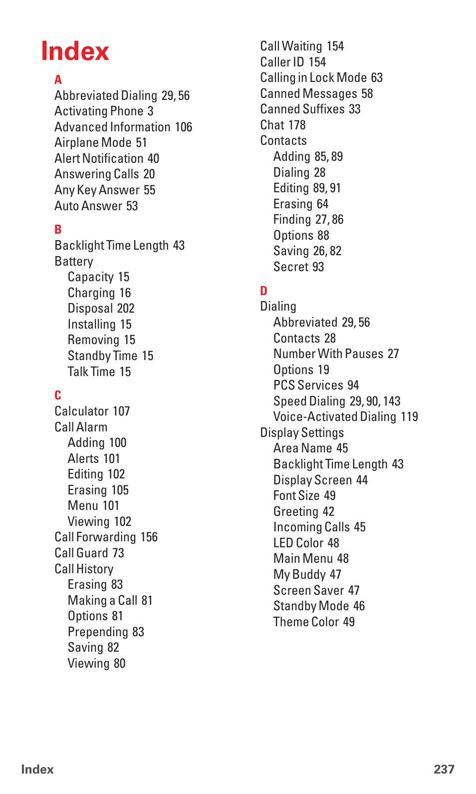 Index | Sanyo RL7300 User Manual | Page 248 / 252