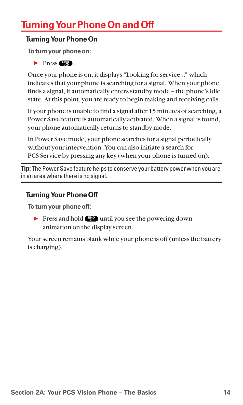 Turning your phone on and off | Sanyo RL7300 User Manual | Page 25 / 252