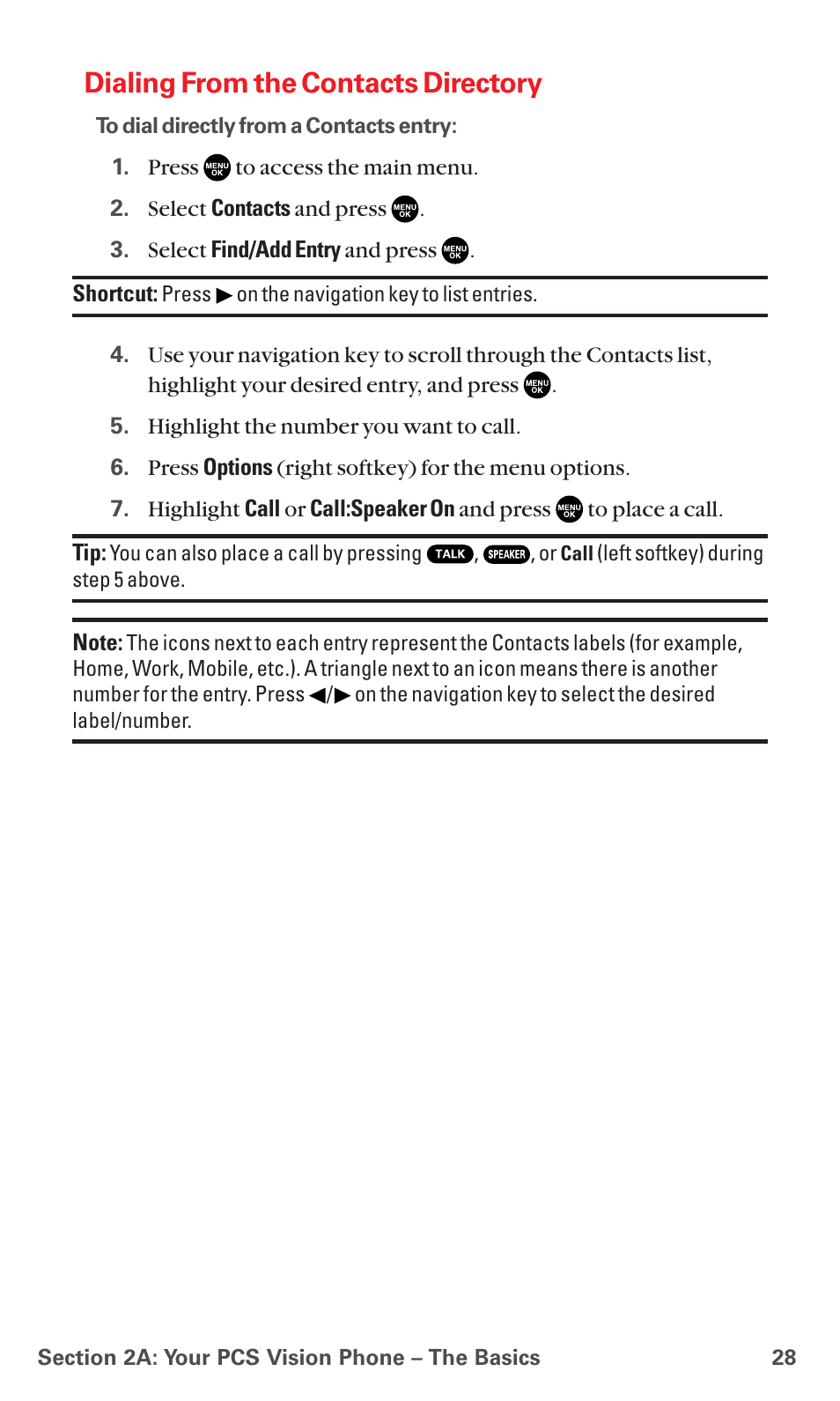 Dialing from the contacts directory | Sanyo RL7300 User Manual | Page 39 / 252