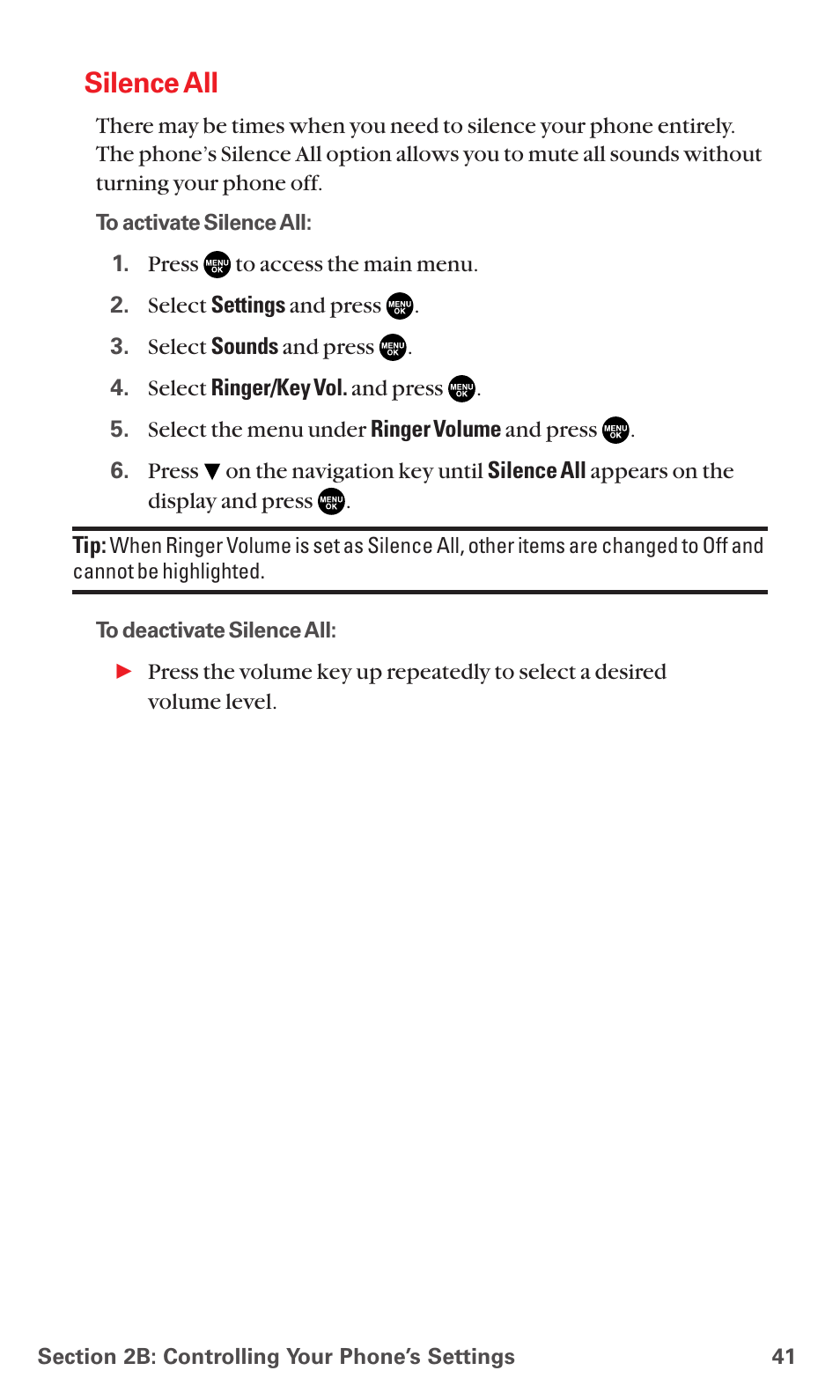 Silence all | Sanyo RL7300 User Manual | Page 52 / 252