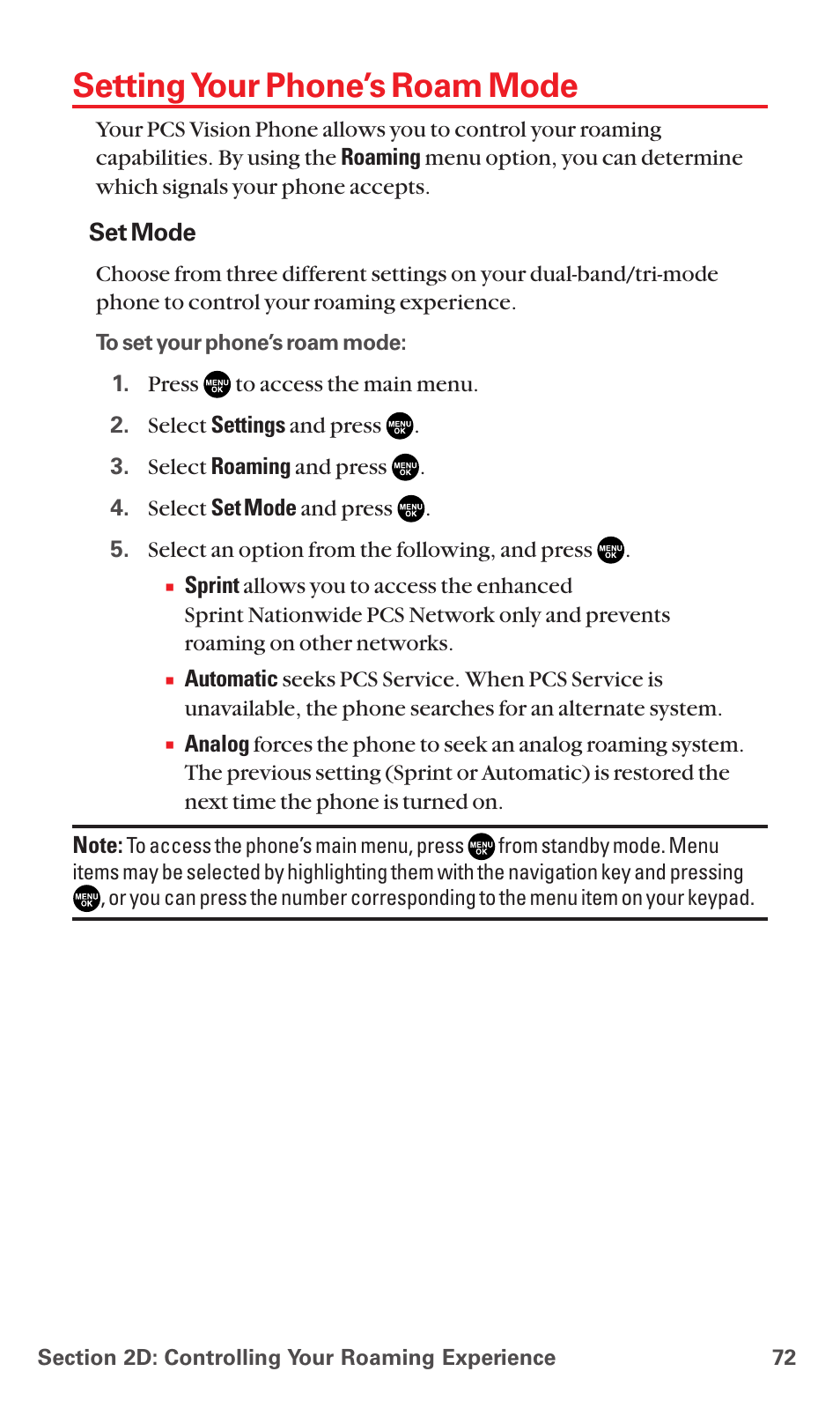 Setting your phone’s roam mode | Sanyo RL7300 User Manual | Page 83 / 252