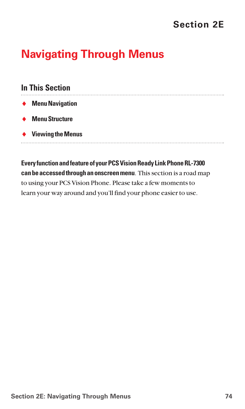 2e. navigating through menus, Navigating through menus | Sanyo RL7300 User Manual | Page 85 / 252